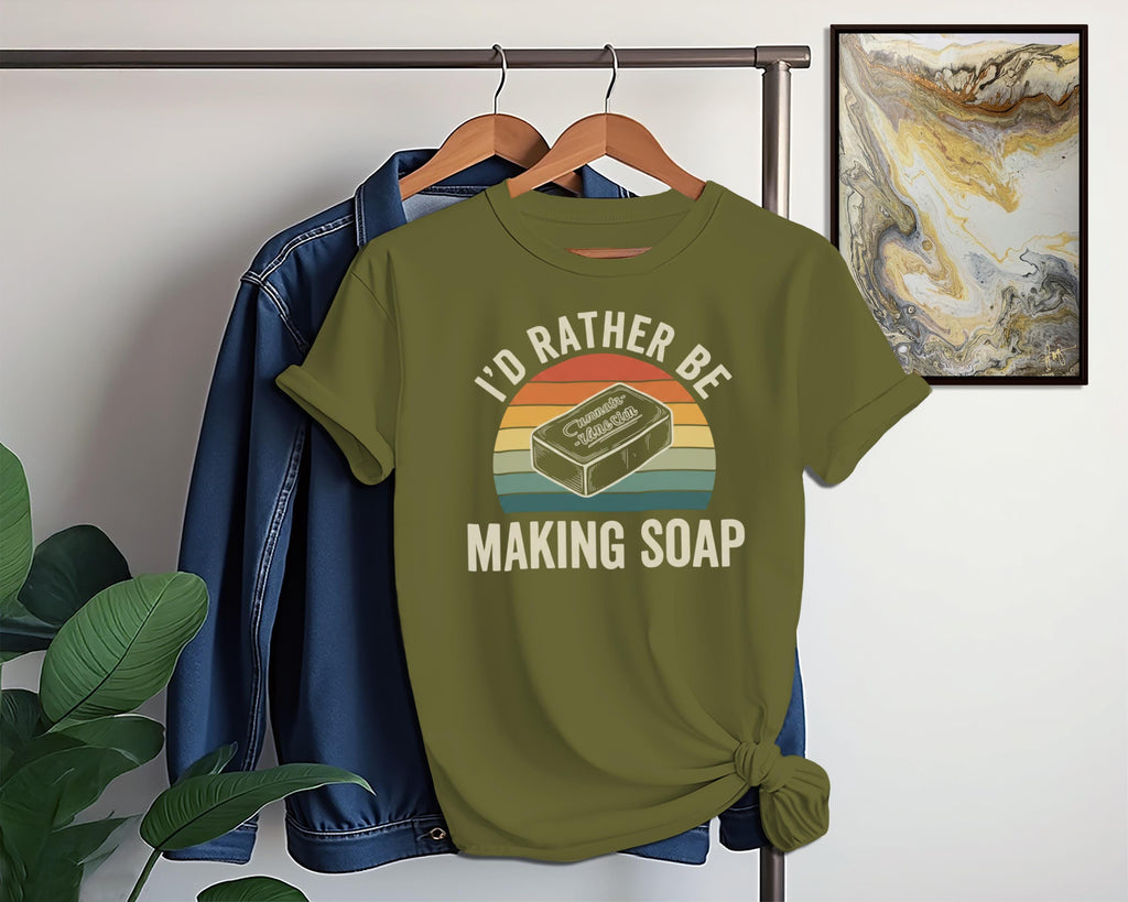 Soap Making T-Shirt, I'd Rather Be Making Soap Shirt, Retro Style Design, Soap Maker Gift Tee, Handmade Soap Enthusiast Top, Funny Soap