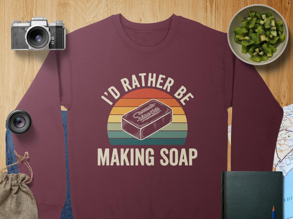 Soap Making T-Shirt, I'd Rather Be Making Soap Shirt, Retro Style Design, Soap Maker Gift Tee, Handmade Soap Enthusiast Top, Funny Soap