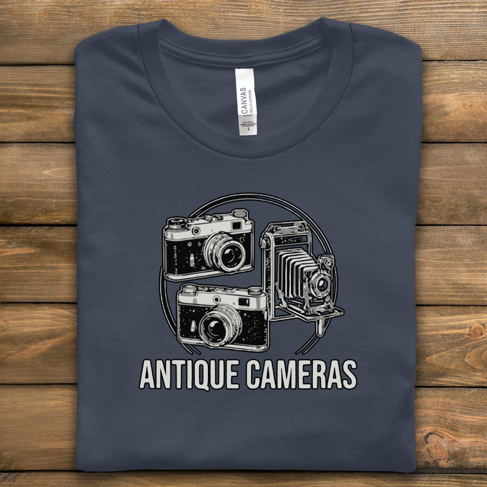 Vintage Camera T-Shirt, Photographer Gift, Antique Cameras Tee, Retro Camera Lover Shirt, Camera T-Shirt, Graphic Tee for Photography Fans