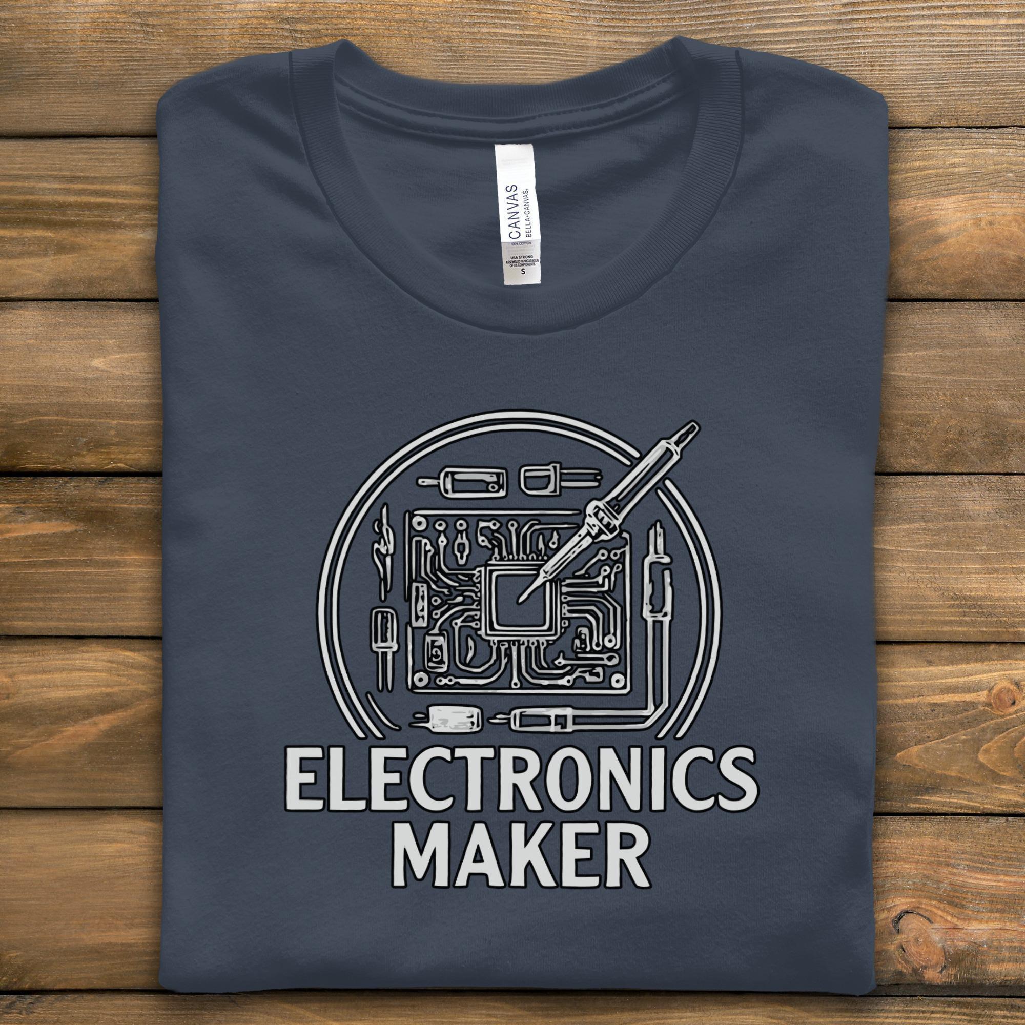 Electronics Maker T Shirt, Circuit Board Shirt, Electrical Engineer Gift, Hobbyist Tee, Tech Enthusiast Apparel, Designer T-Shirt