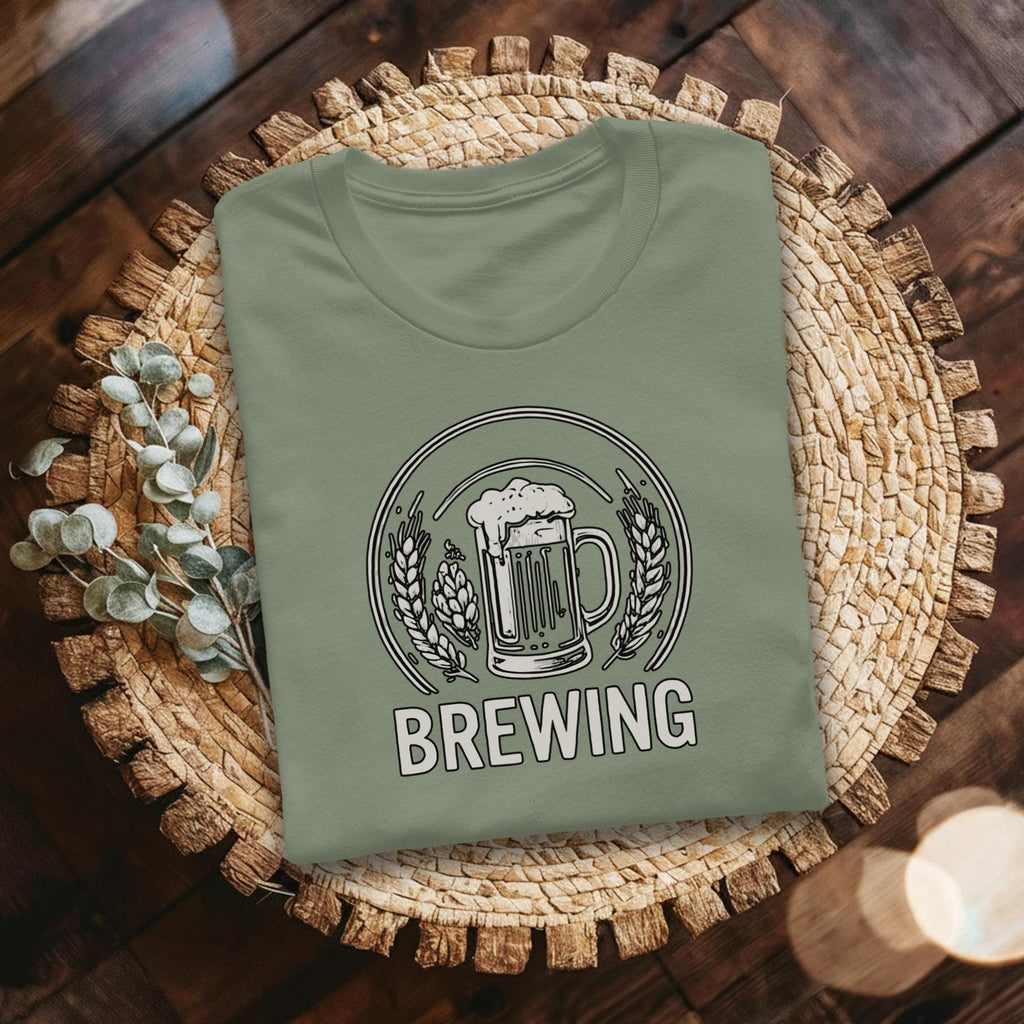 Brewing T-Shirt, Craft Design, Beer Lover Gift, Unique Graphic Tee, Stylish Apparel, Hops and Grain, Brewmaster Shirt