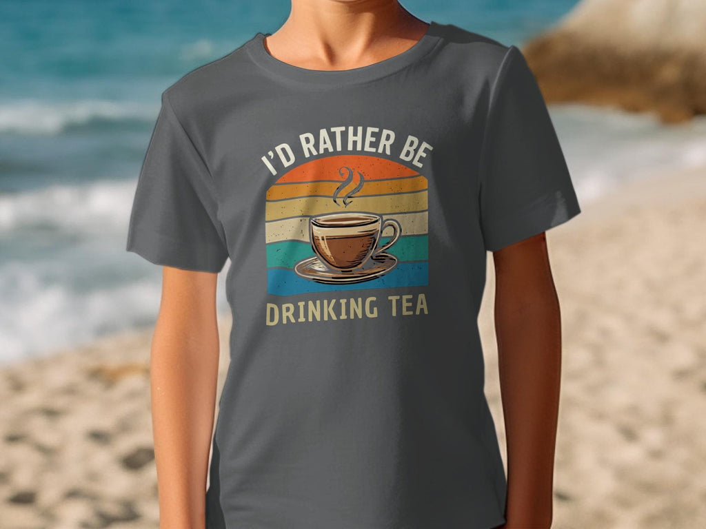 Tea Lover T-Shirt, I'd Rather Be Drinking Tea Shirt, Retro Style T Shirt, Tea Cup Design T-Shirt, Relaxing Gift Tee