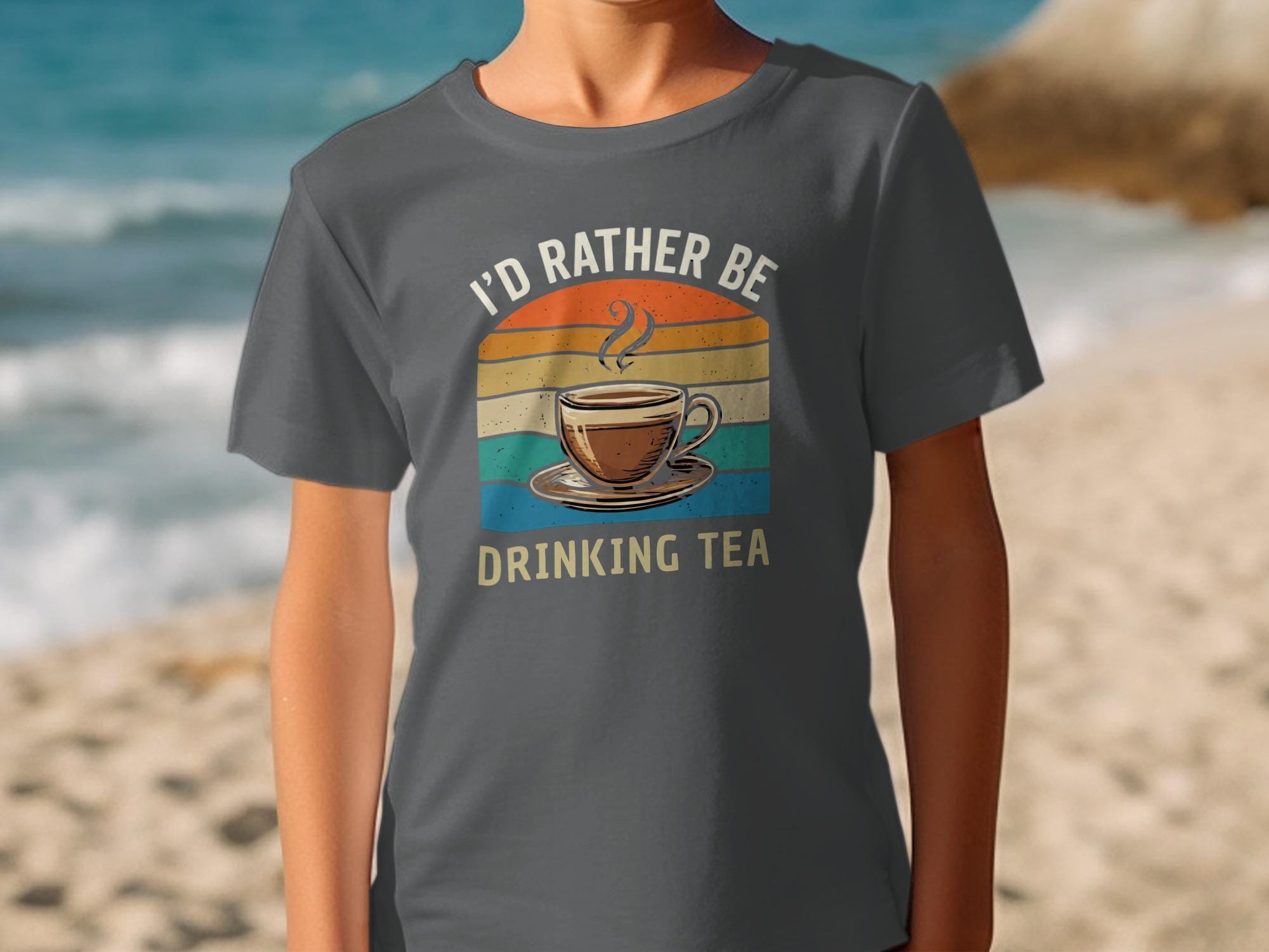 Tea Lover T-Shirt, I'd Rather Be Drinking Tea Shirt, Retro Style T Shirt, Tea Cup Design T-Shirt, Relaxing Gift Tee