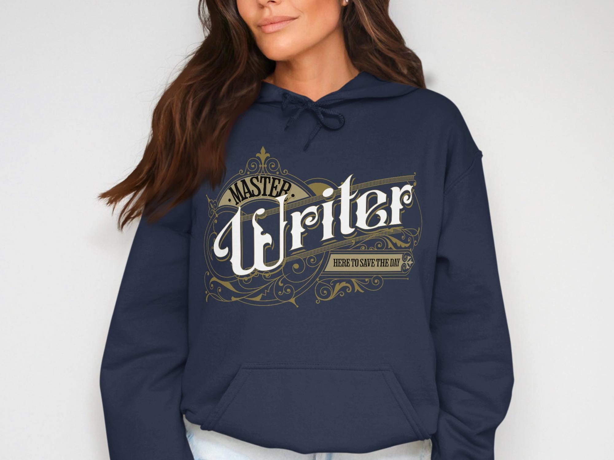 Master Writer Sweatshirt, Here to Save the Day, Unique Literary Clothing, Gift for Writers, Cozy Writer Apparel, Book Lover Sweater