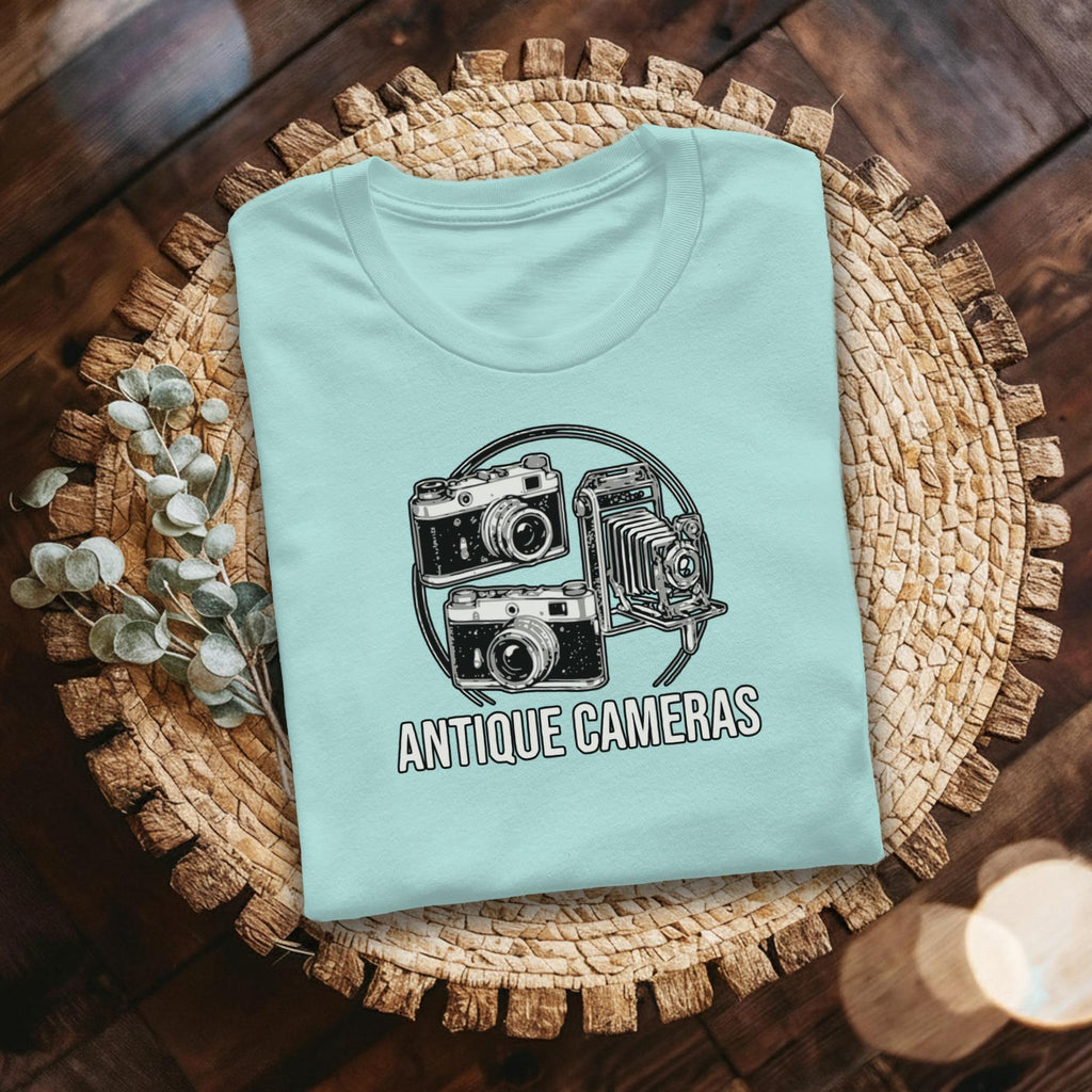 Vintage Camera T-Shirt, Photographer Gift, Antique Cameras Tee, Retro Camera Lover Shirt, Camera T-Shirt, Graphic Tee for Photography Fans