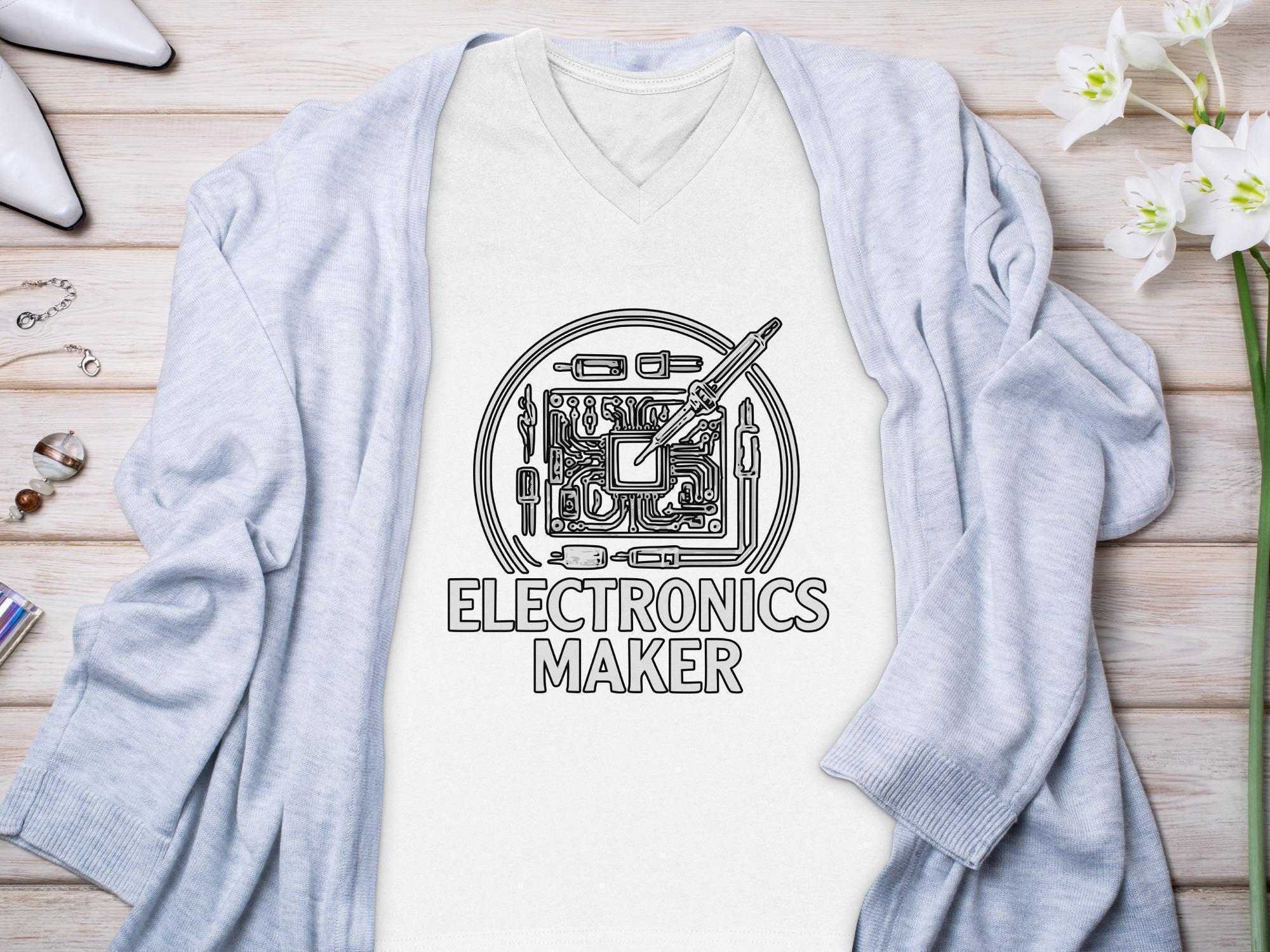 Electronics Maker T Shirt, Circuit Board Shirt, Electrical Engineer Gift, Hobbyist Tee, Tech Enthusiast Apparel, Designer T-Shirt