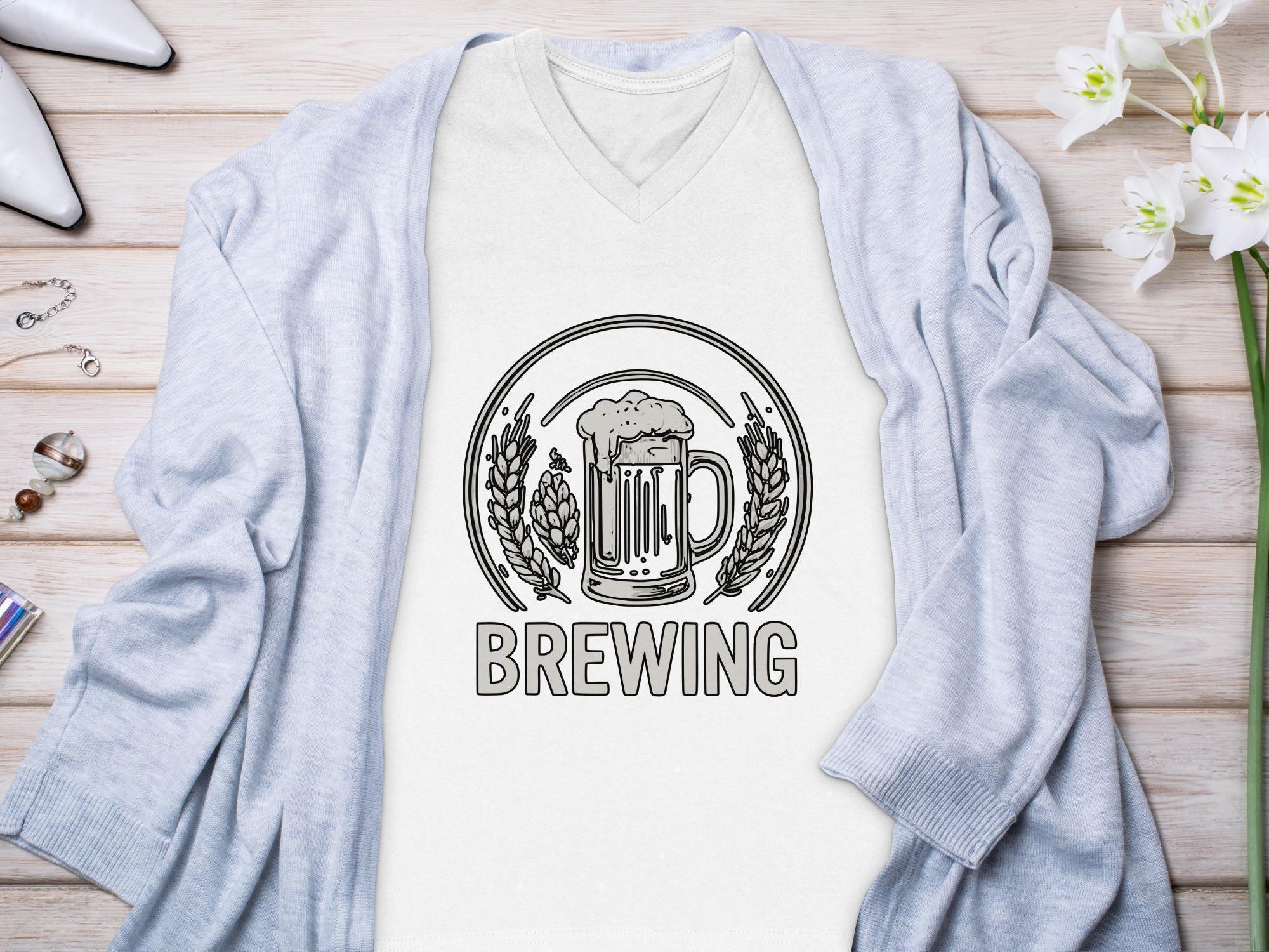 Brewing T-Shirt, Craft Design, Beer Lover Gift, Unique Graphic Tee, Stylish Apparel, Hops and Grain, Brewmaster Shirt