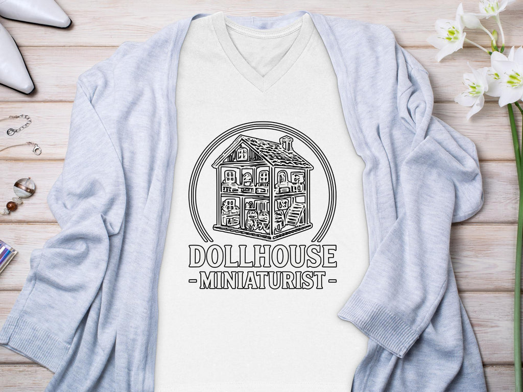 Dollhouse Enthusiast T-Shirt, Miniature House Tee, Dollhouse Gift, Miniaturist Hobby Shirt, Dollhouse Lover Apparel