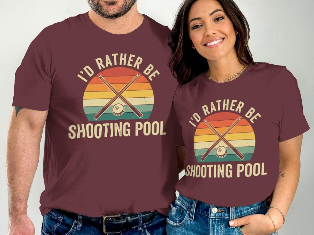 I'd Rather Be Shooting Pool T-Shirt, Retro Billiards Player Gift, Pool Lover Tee, Cue Sticks T Shirt, Trendy Billiards T-Shirt