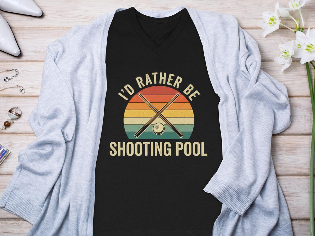 I'd Rather Be Shooting Pool T-Shirt, Retro Billiards Player Gift, Pool Lover Tee, Cue Sticks T Shirt, Trendy Billiards T-Shirt