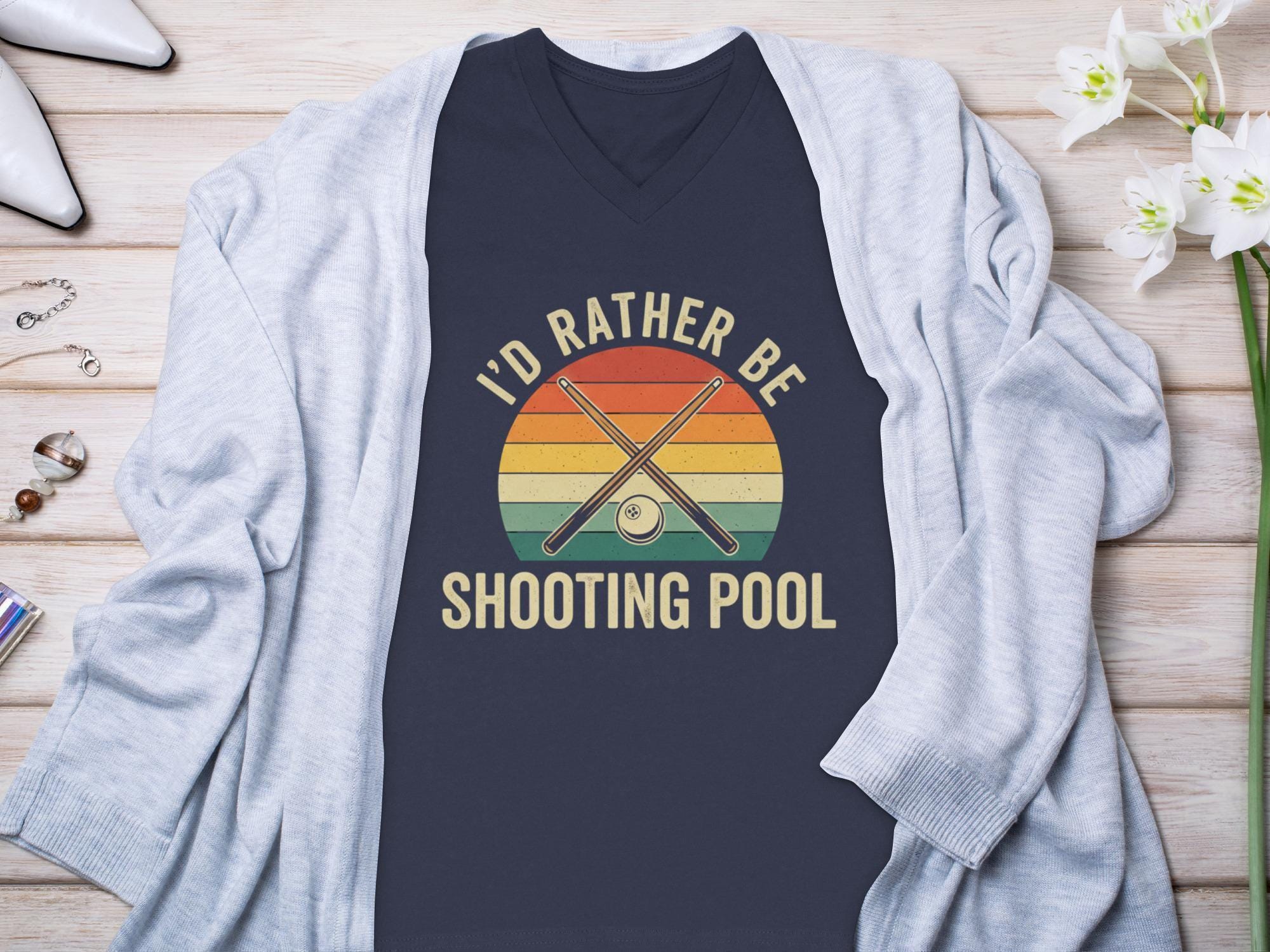 I'd Rather Be Shooting Pool T-Shirt, Retro Billiards Player Gift, Pool Lover Tee, Cue Sticks T Shirt, Trendy Billiards T-Shirt