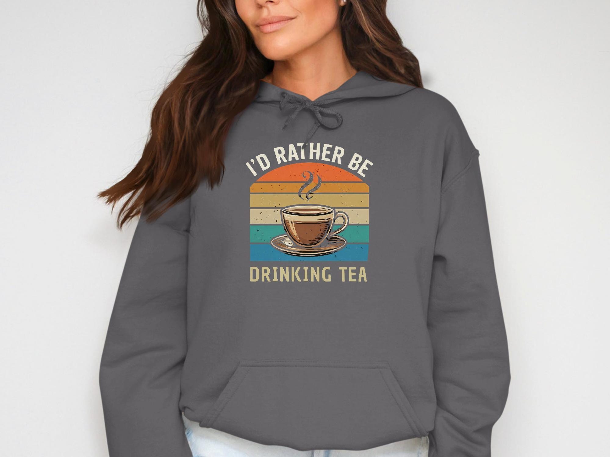 Tea Lover T-Shirt, I'd Rather Be Drinking Tea Shirt, Retro Style T Shirt, Tea Cup Design T-Shirt, Relaxing Gift Tee