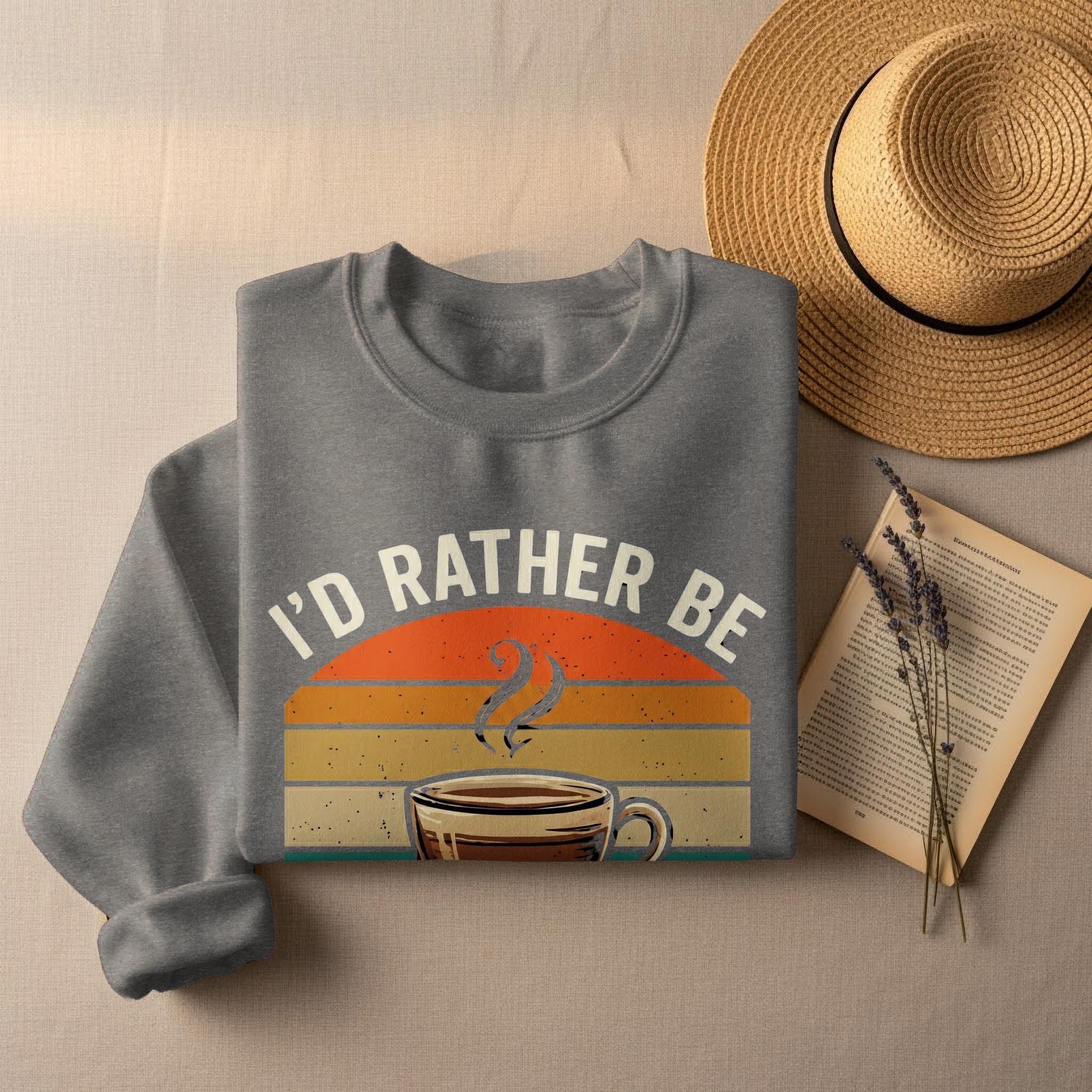 Tea Lover T-Shirt, I'd Rather Be Drinking Tea Shirt, Retro Style T Shirt, Tea Cup Design T-Shirt, Relaxing Gift Tee