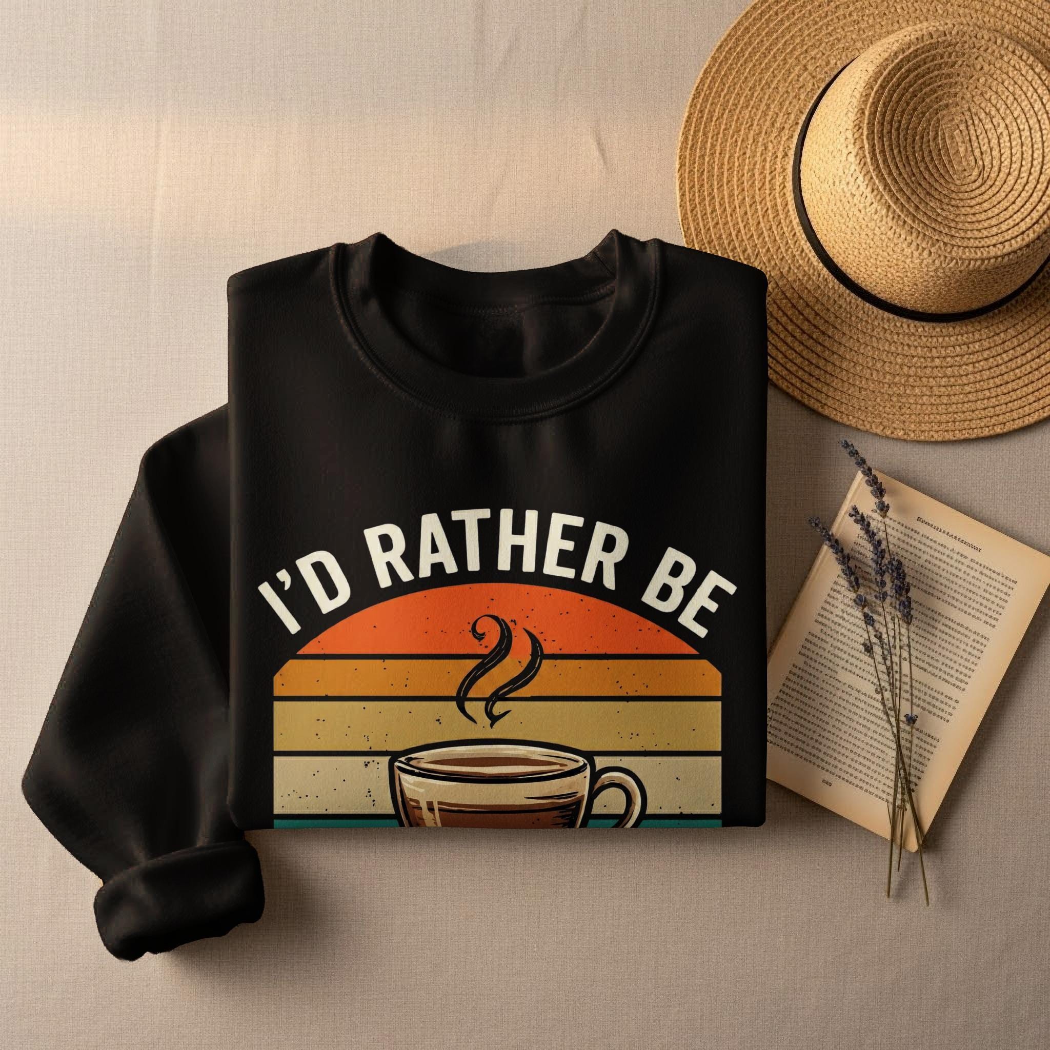 Tea Lover T-Shirt, I'd Rather Be Drinking Tea Shirt, Retro Style T Shirt, Tea Cup Design T-Shirt, Relaxing Gift Tee