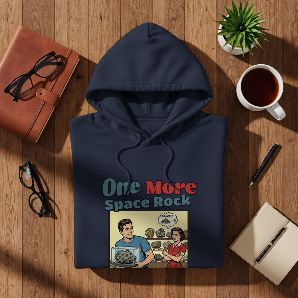 One More Space Rock Hoodie, Funny Graphic Hoodie, Retro Comic Style Sweatshirt, Unique Space Gift Idea, Cozy Unisex Pullover