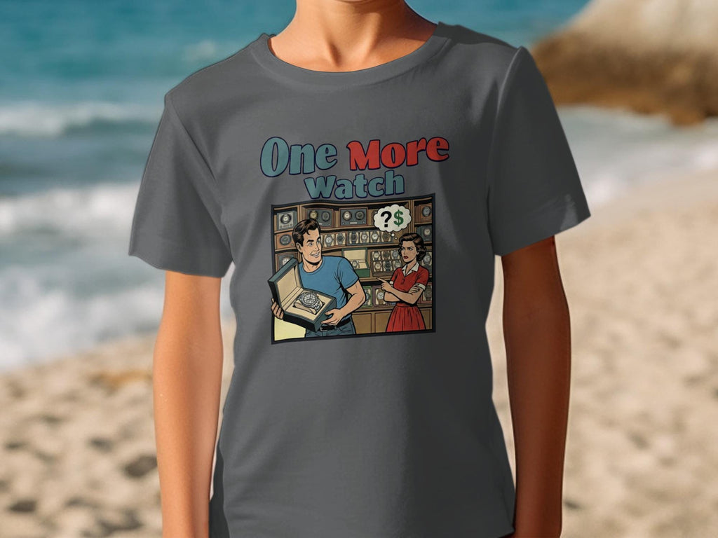 Funny One More Watch T-Shirt, Comic Style Graphic Tee, Unique Watch Collector Shirt, Humorous Graphic Tee, Gift for Watch Lovers