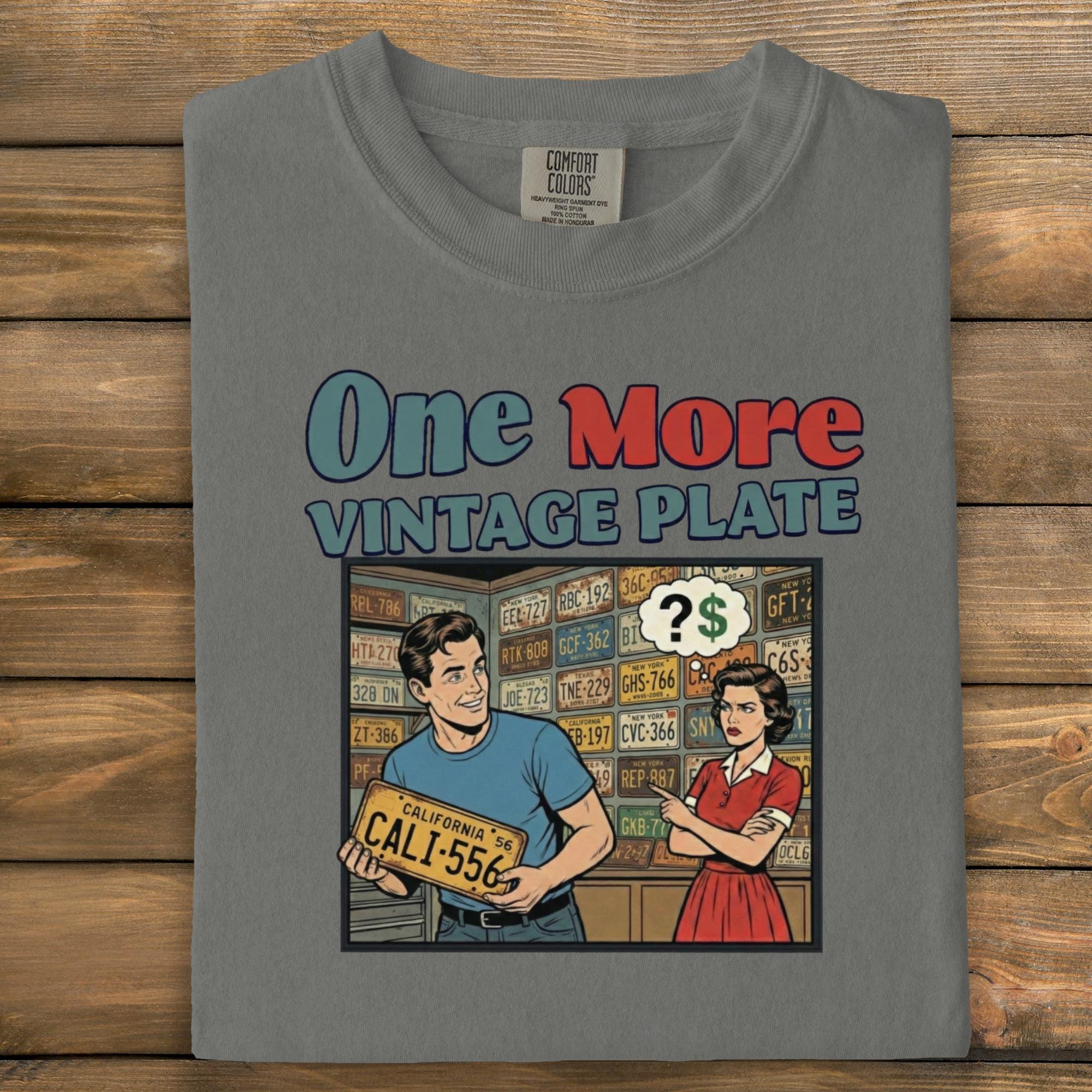 Retro Graphic Tee, Vintage License Plate Shirt, Funny Graphic T-Shirt, Cool Car Enthusiast Gift, Unique Novelty Design