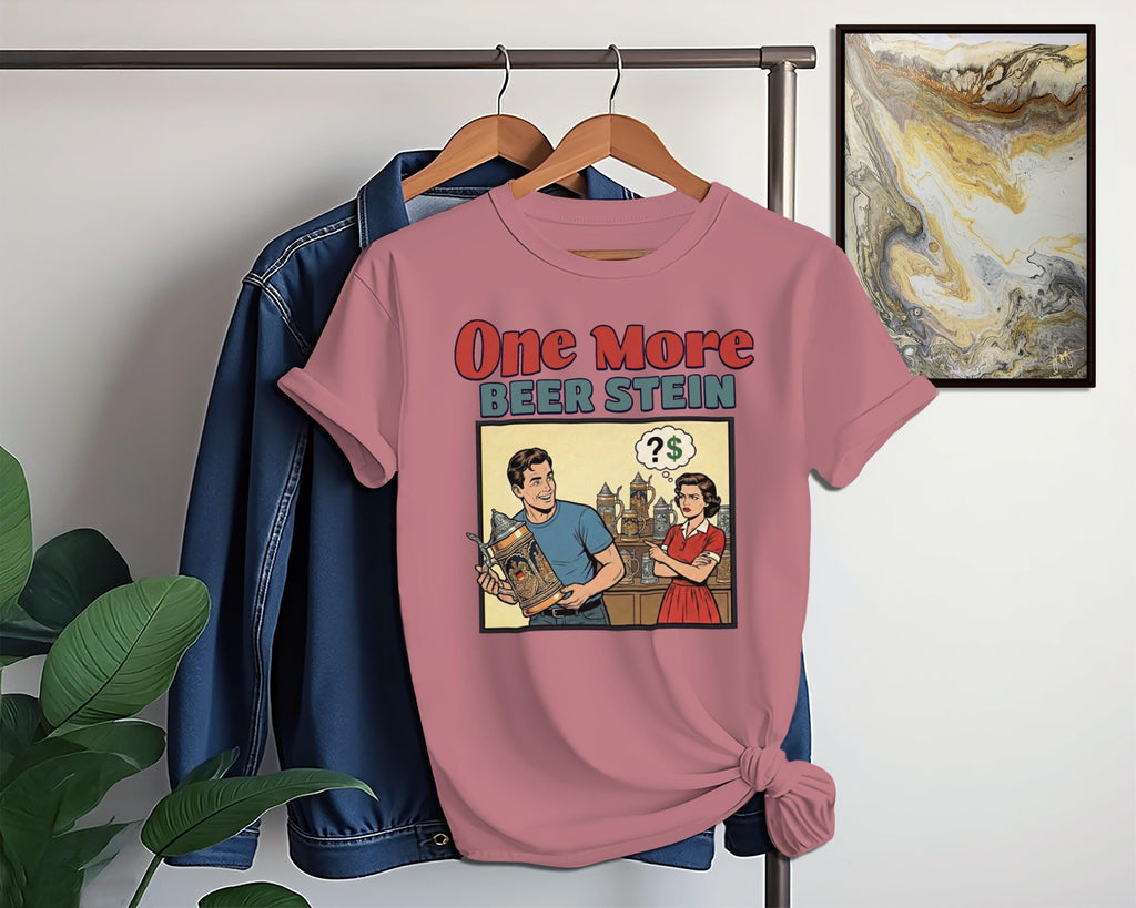 One More Beer Stein T-Shirt, Retro Beer Lover Shirt, Fun Graphic Tee, Classic Humor Shirt, Vintage Style Top, Unisex Tshirt