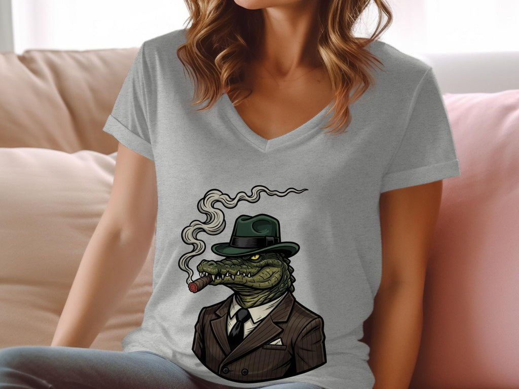 Crocodile Mafia Boss T-Shirt, Cigar Gator Tee, Gangster Alligator Shirt, Cool Animal Design, Funny Graphic Tee, Quirky Gift Idea