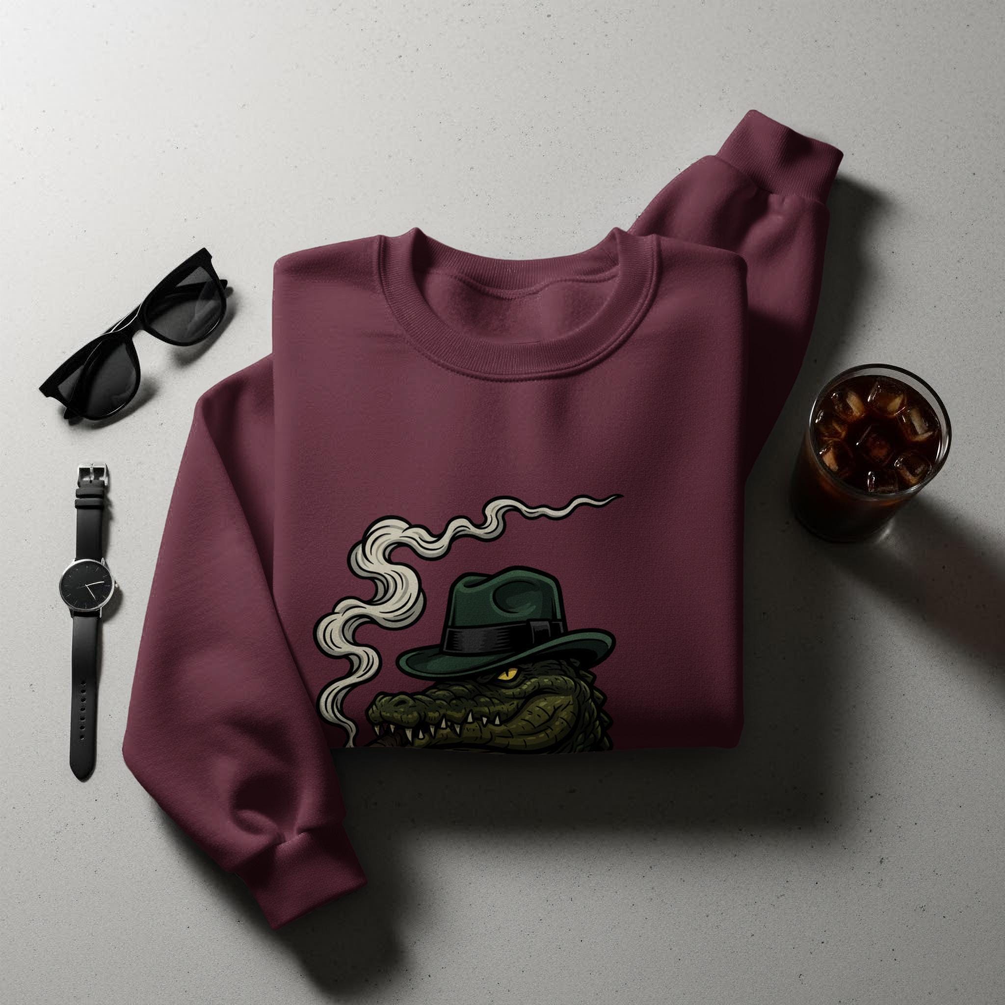 Crocodile Mafia Boss T-Shirt, Cigar Gator Tee, Gangster Alligator Shirt, Cool Animal Design, Funny Graphic Tee, Quirky Gift Idea