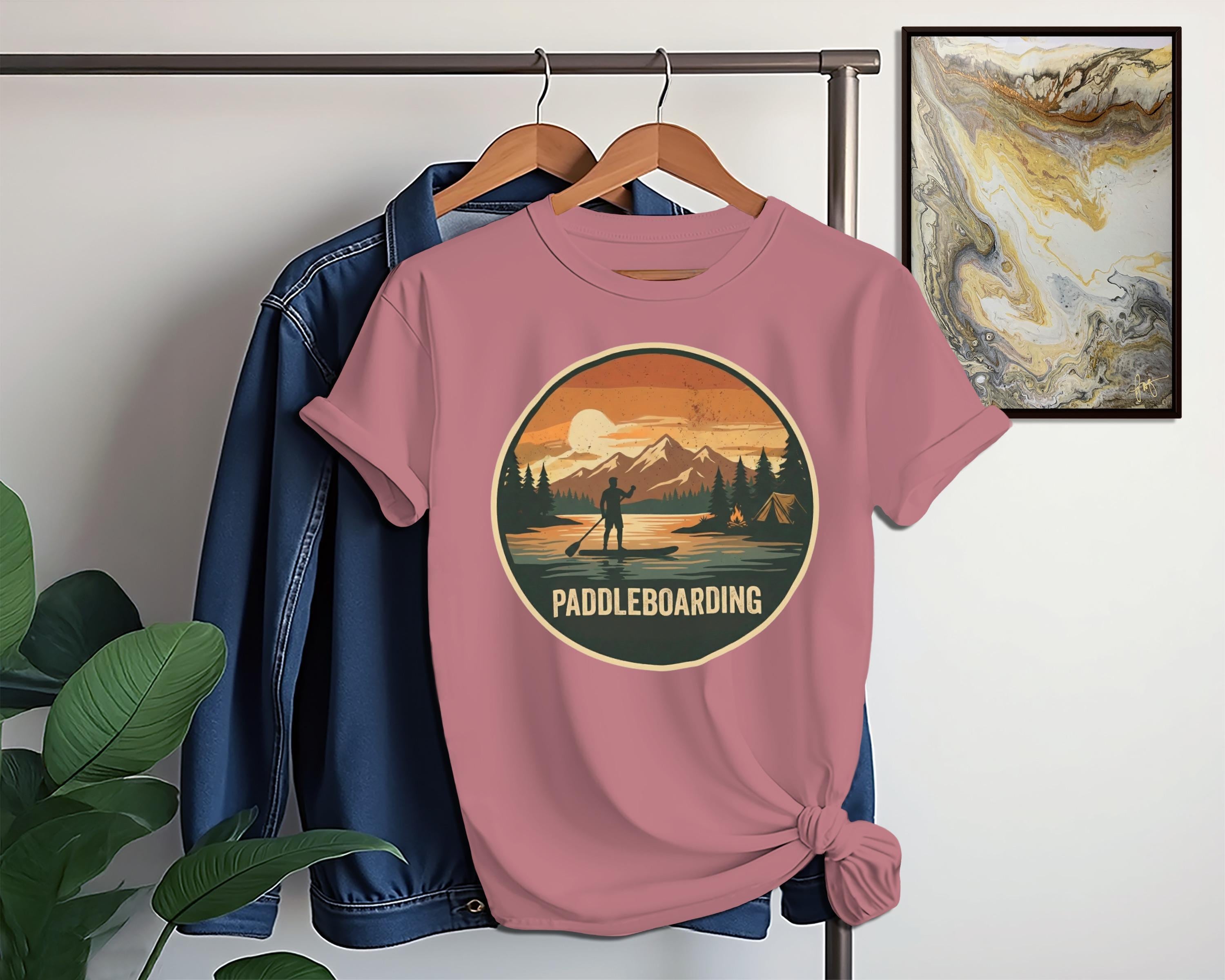 Paddleboarding T-Shirt, Retro Sunset Graphic Tee, Camping T Shirt, Outdoor Adventure Shirt, Nature Lover T Shirt, Comfort Colors T-Shirt