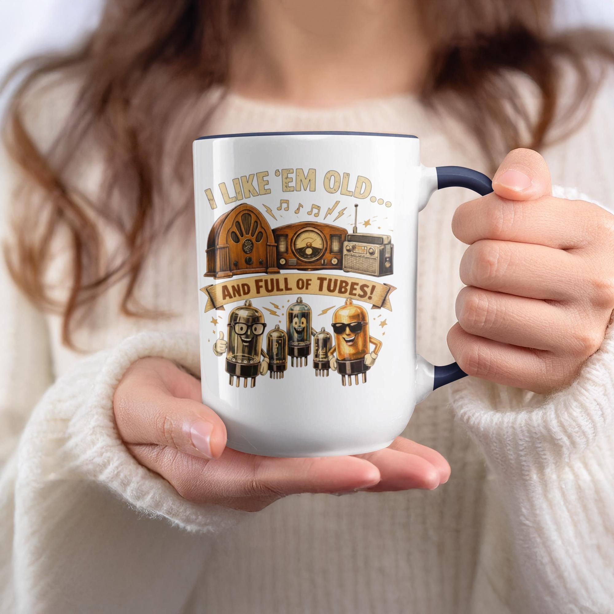 Retro Tube Radio Coffee Mug, Vintage Tube Art Mug, Music Lover Gift, Funny Coffee Cup, Audio Tube Enthusiast Mug, Unique Mug Gift