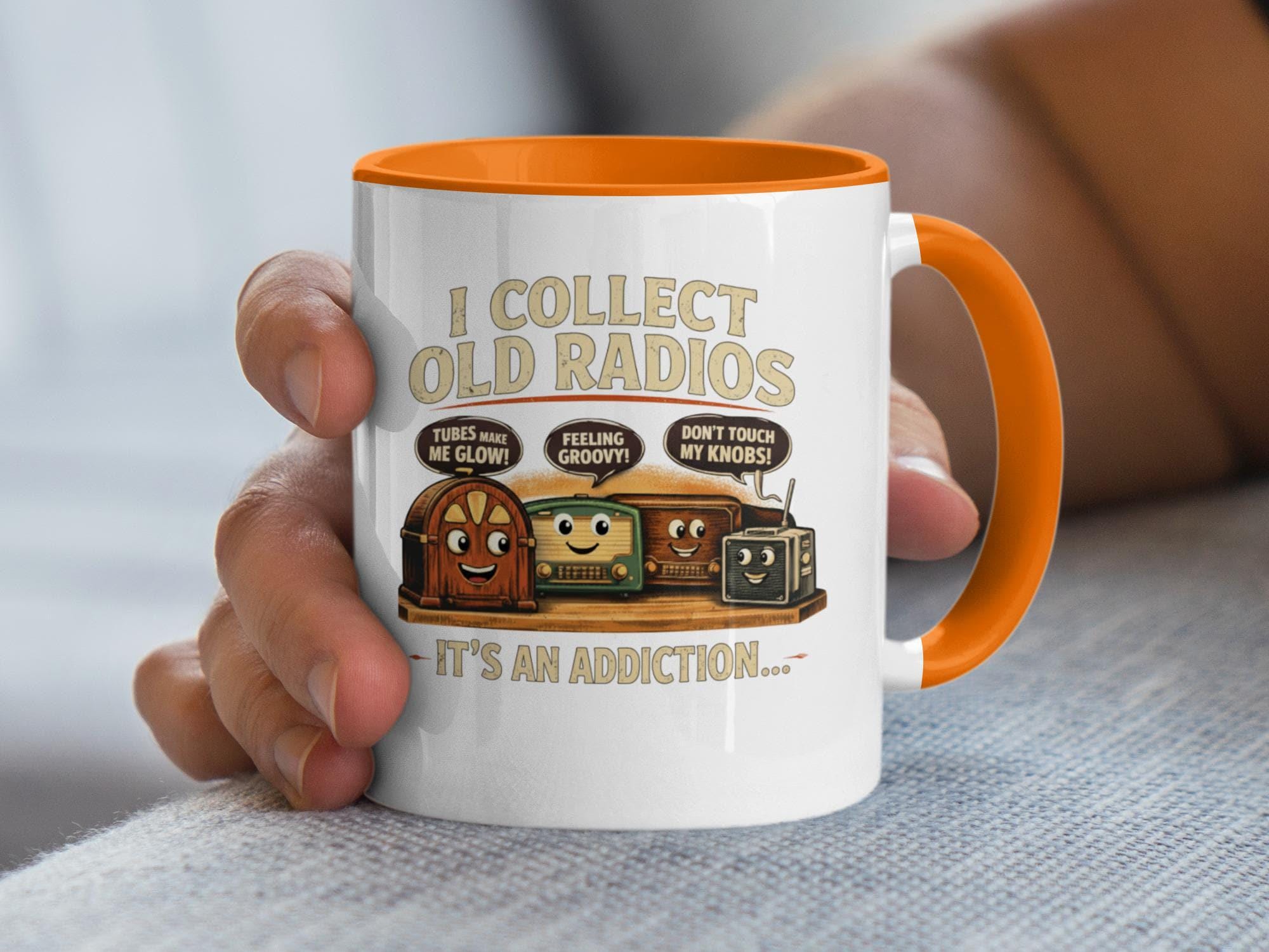 I Collect Old Radios Mug, Vintage Radio Collector Gift, Retro Radio Enthusiast Mug, Funny Radio Collection Coffee Cup