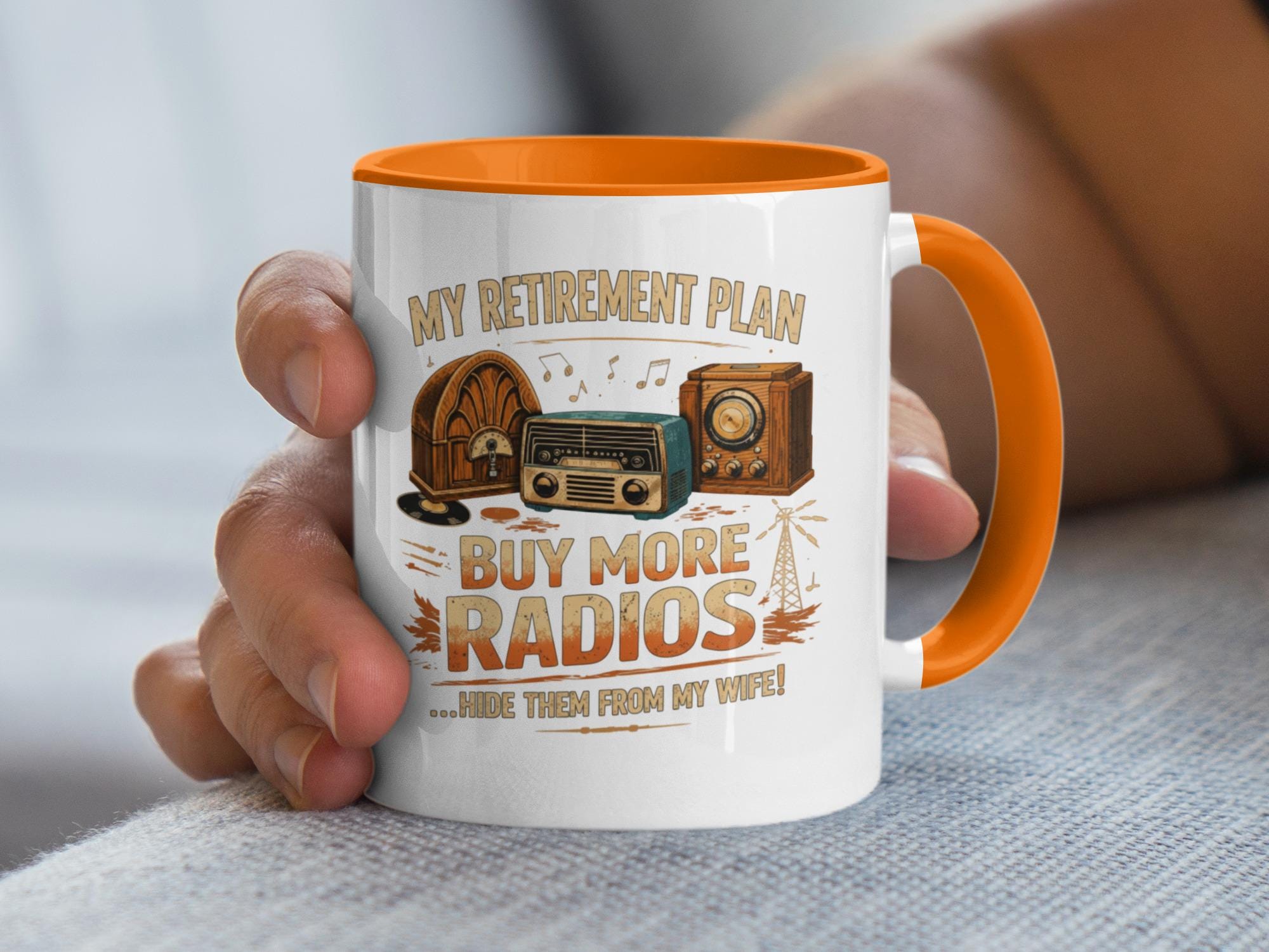 My Retirement Plan Buy More Radios Mug, Funny Retro Radio Collector Gift, Vintage Radio Enthusiast Cup, Unique Retirement Idea