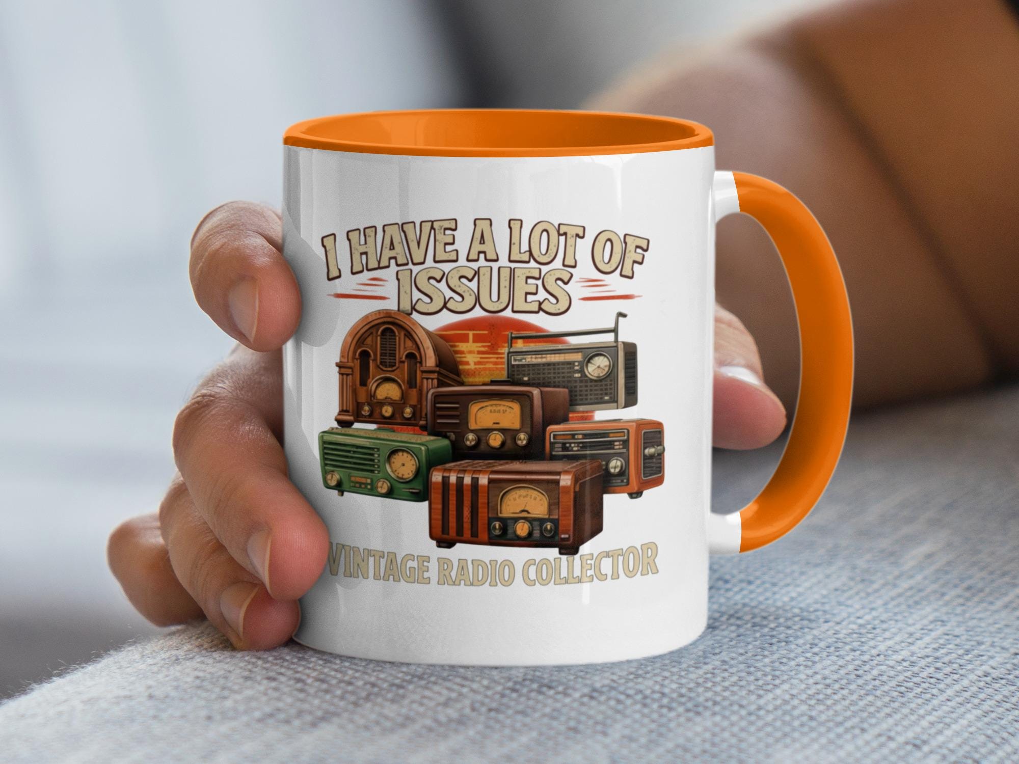 Funny Vintage Radio Collector Coffee Mug, I Have A Lot Of Issues Mug, Retro Radio Lover Gift, Unique Collectors Item Mug