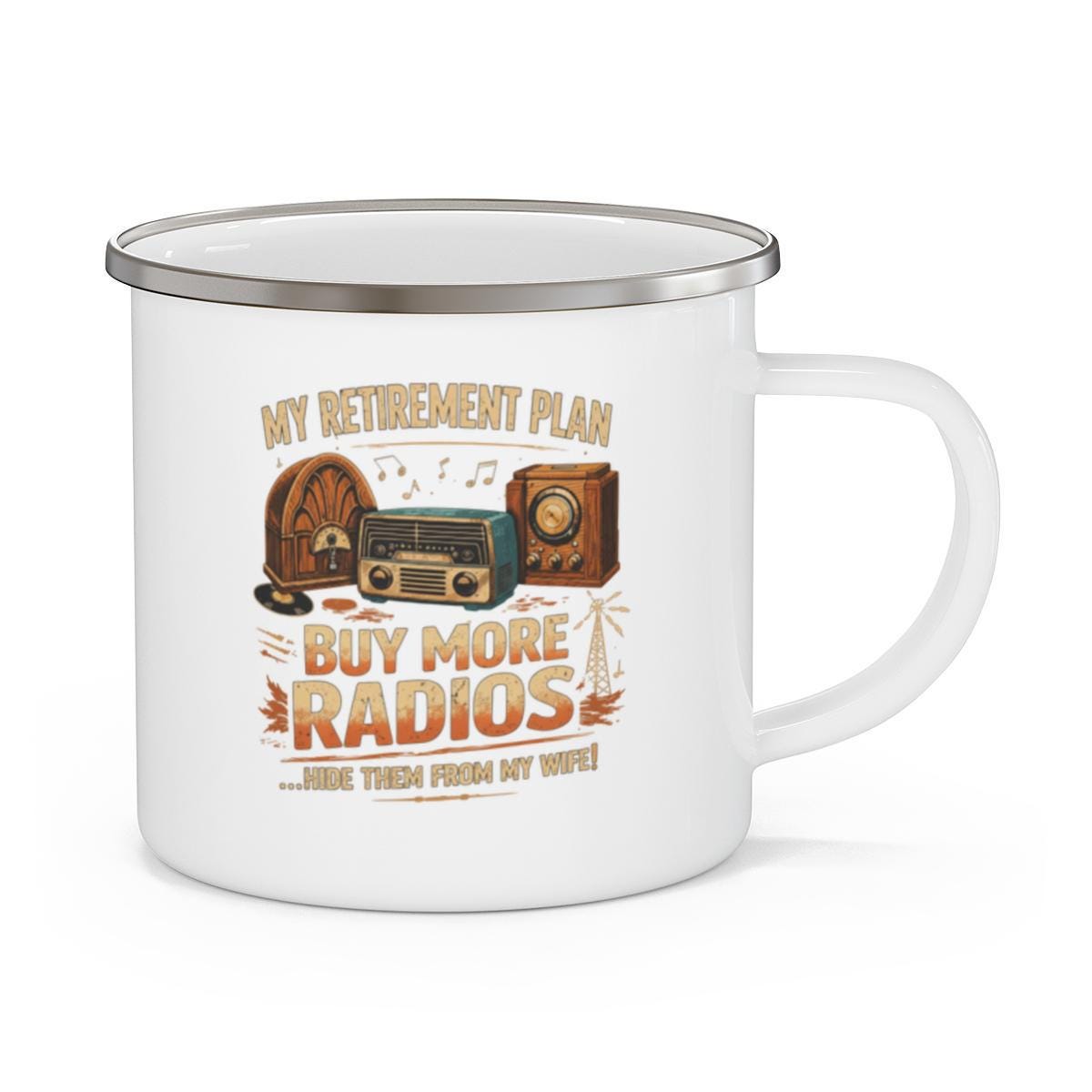 Retirement Plan Mug, Buy More Radios Mug, Funny Retirement Gift, Vintage Radio Lover, Radio Enthusiast, Hide From Wife Cup