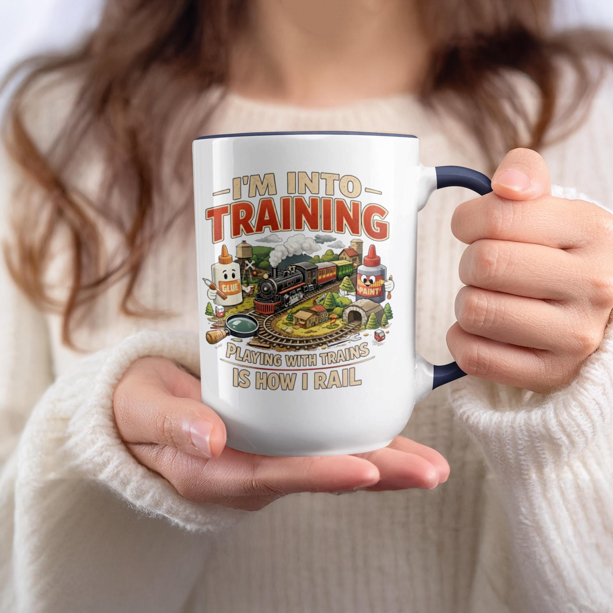 I'm Into Training Mug, Playing With Trains Mug, Train Lover Gift, Funny Train Mug, Railroad Enthusiast Mug, Unique Train Hobby Mug