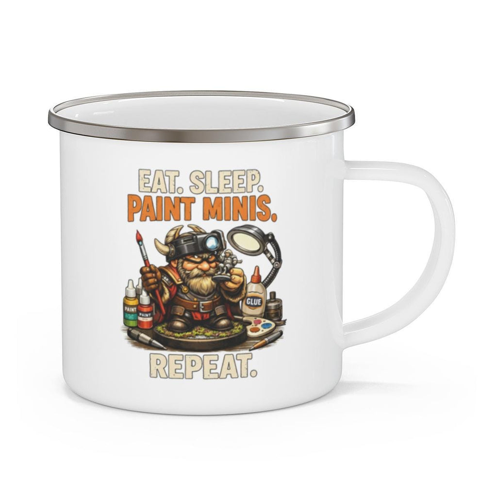 Eat Sleep Paint Minis Repeat Mug, Hobbyist Gift, Miniature Painter Coffee Cup, Funny Art Lover Present, Unique Novelty Mug