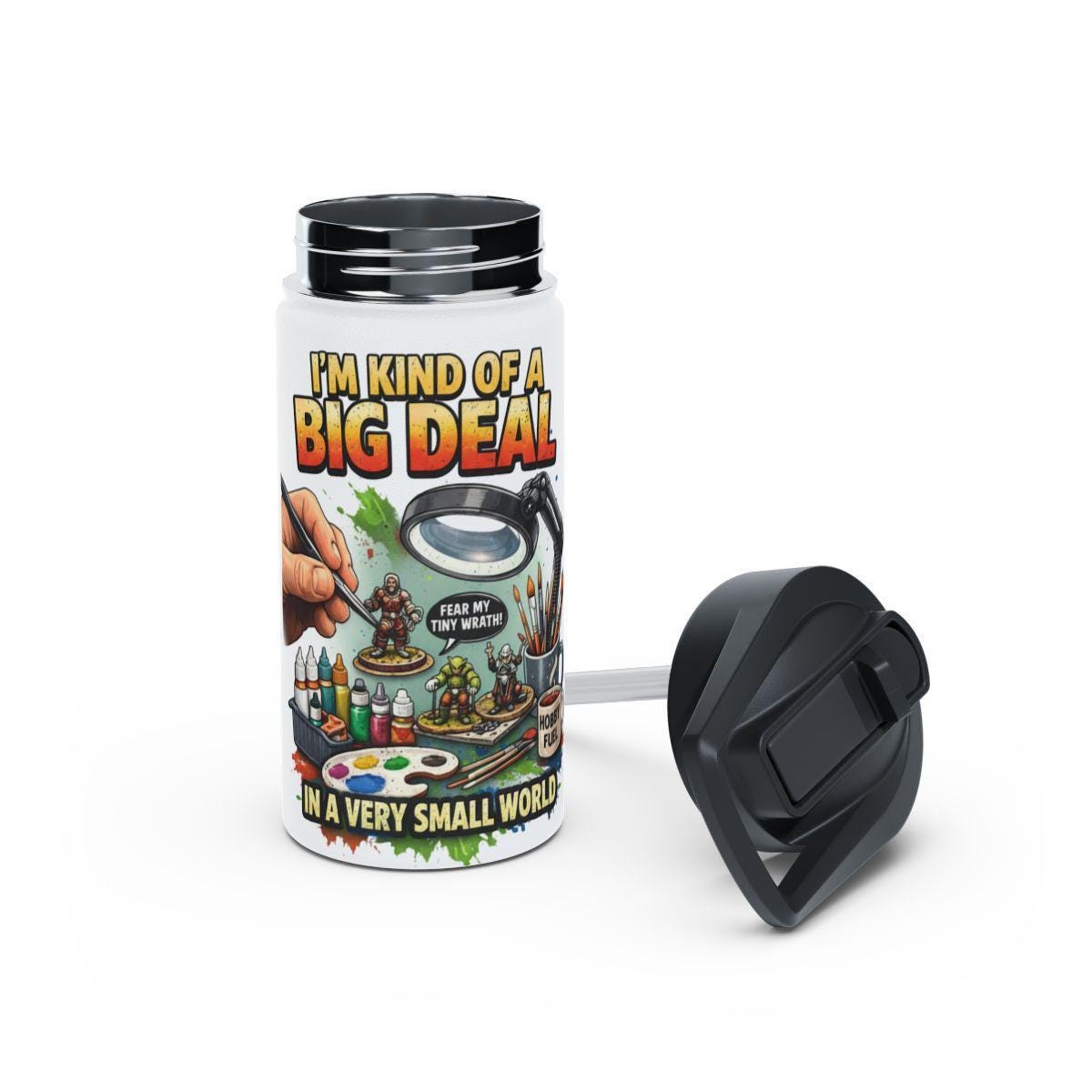 Miniature Painter Travel Mug Gift, Big Deal Hobbyist Thermos, Unique Miniature Painting Accessory, Coffee Mug for Artists