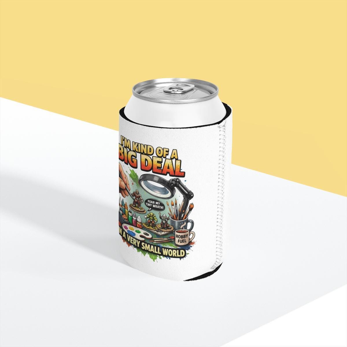 Miniature Hobbyist Can Cooler, Novelty Can Holder, Funny Can Sleeve, I'm Kind of a Big Deal, Unique Gift for Gamers,  Drink Accessory