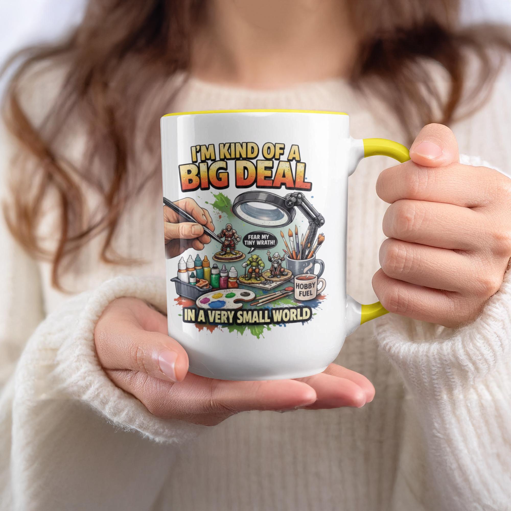 Big Deal in Small World Mug, Hobbyist Coffee Cup, Miniature Painting Mug, Unique Art Lover Gift, Creative Artist Cup, Funny Quote Mug