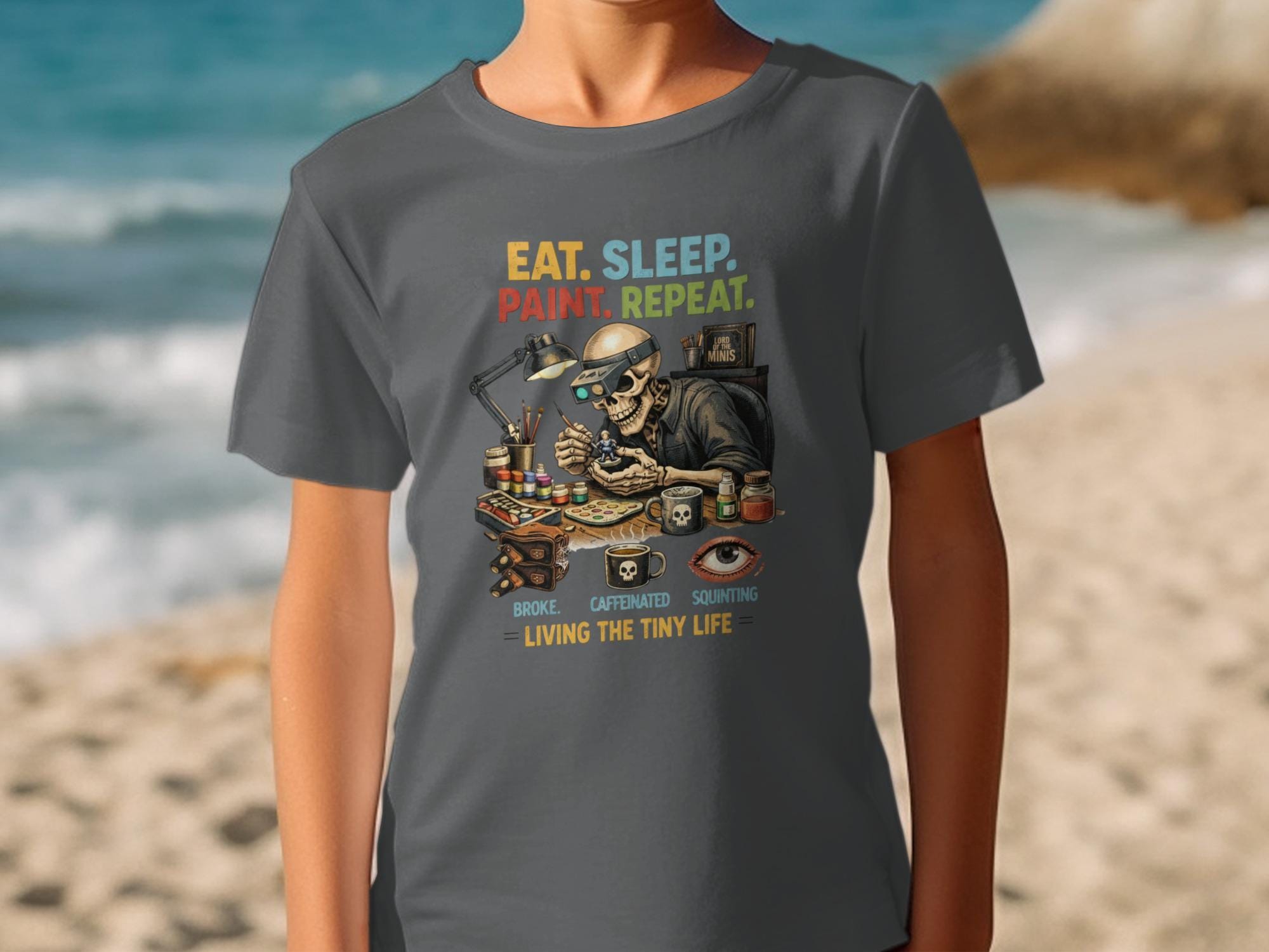 Eat Sleep Paint Repeat Shirt, Funny Painter Graphic Tee, Artist Life T-Shirt, Caffeine Art Lover Gift, Unique Art Shirt