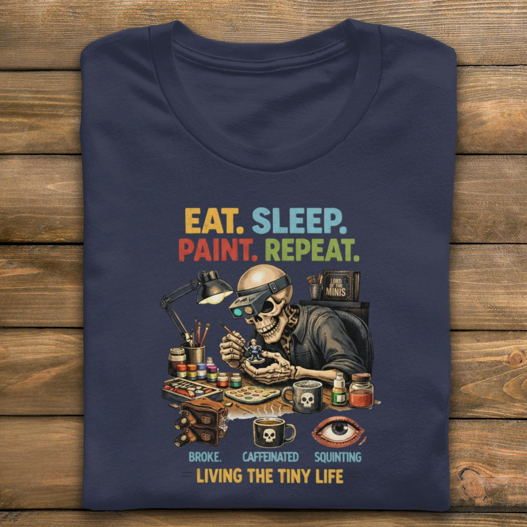 Funny Skull Painter Shirt, Eat Sleep Paint Repeat TShirt, Artist Gift Tee, Living the Tiny Life, Broke and Caffeinated, Art Lover Shirt