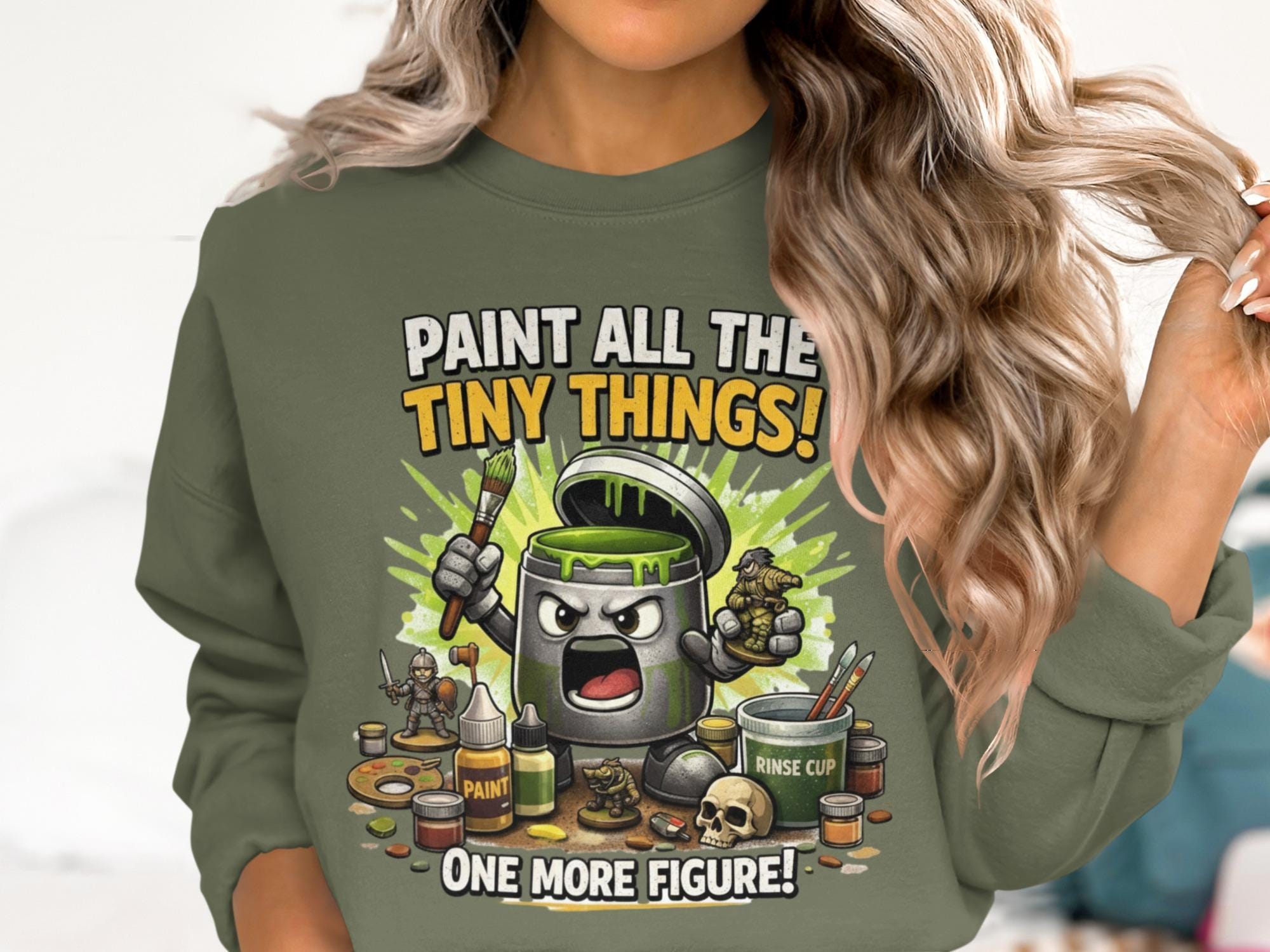 Funny Paint All The Tiny Things Sweatshirt, Mini Figure Painting, Hobby Lover Gift Shirt, One More Figure, Creative Art Apparel
