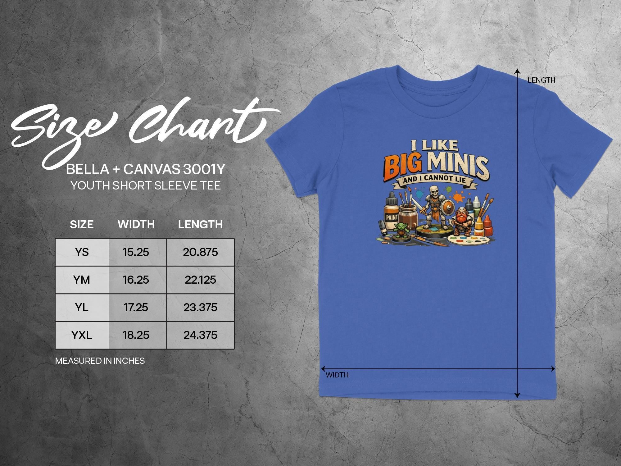 I Like Big Minis Shirt, Miniature Painting T-shirt, Funny Gamer Tee, Youth Short Sleeve T-shirt, Gift for Miniatures Enthusiast