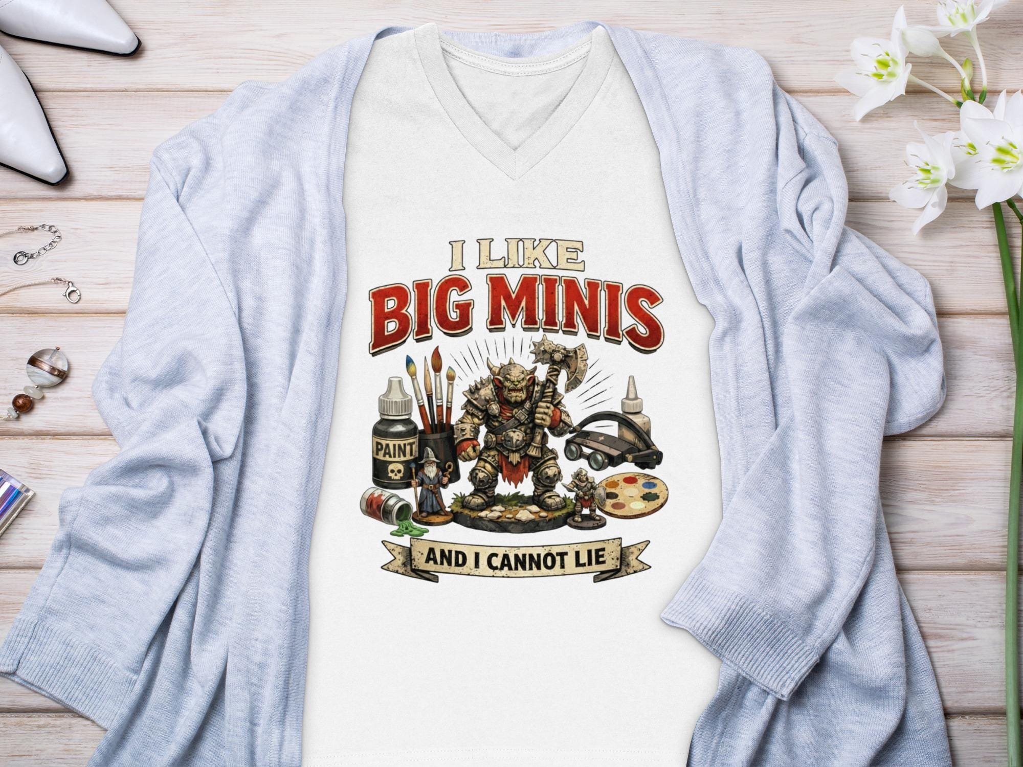 I Like Big Minis And I Cannot Lie Shirt, Miniature Painting Tee, Funny Hobby Enthusiast Gift, Board Game Lover Apparel, Cool Graphic T-Shirt