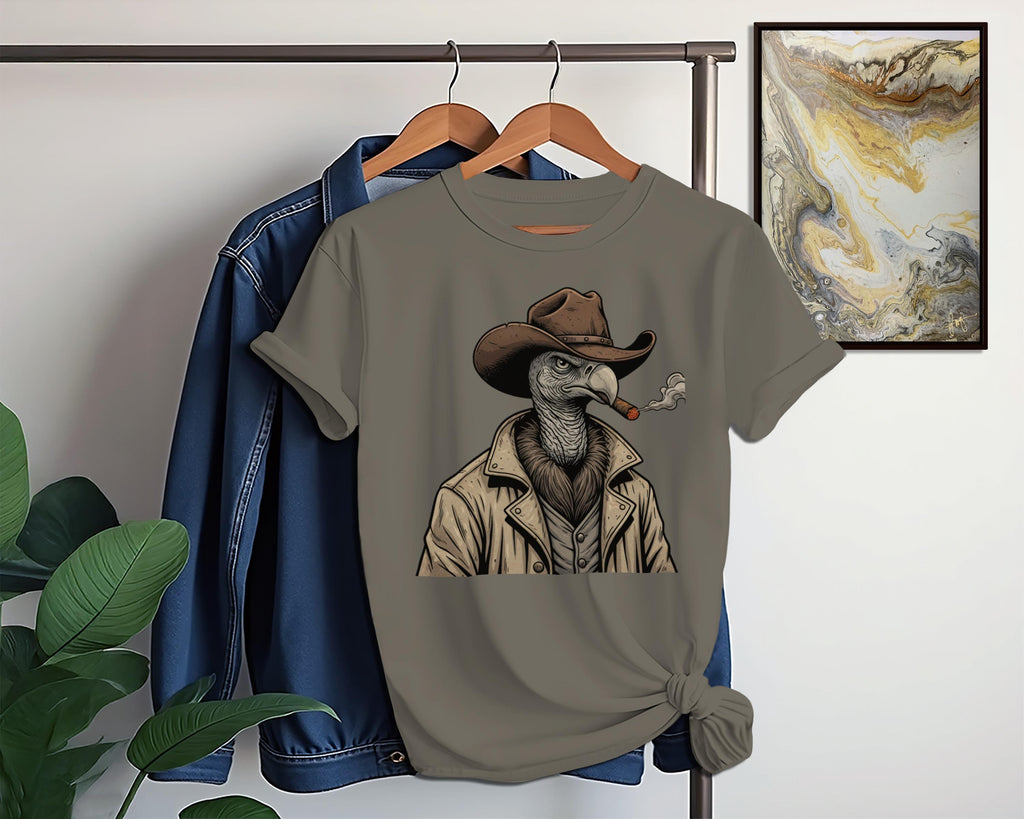 Vulture Cowboy T-Shirt, Funny Bird Tee, Western T Shirt, Comfort Colors Shirt, Humor Gift, Quirky Apparel, Novelty Shirt, Unique Design