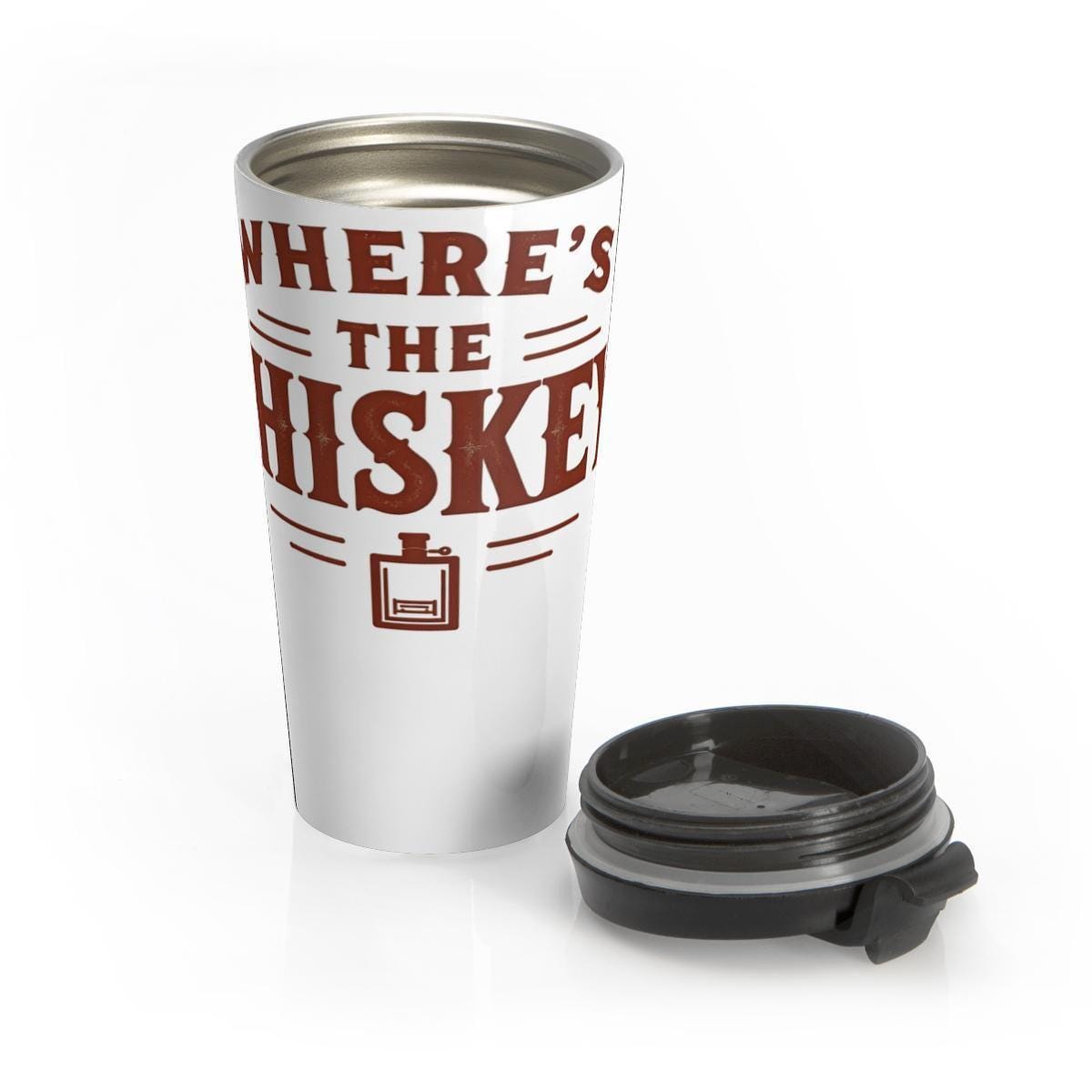 Funny Travel Mug, Where's The Whiskey Tumbler, Insulated Coffee Cup,  Stainless Steel Travel Mug For Whiskey Lovers