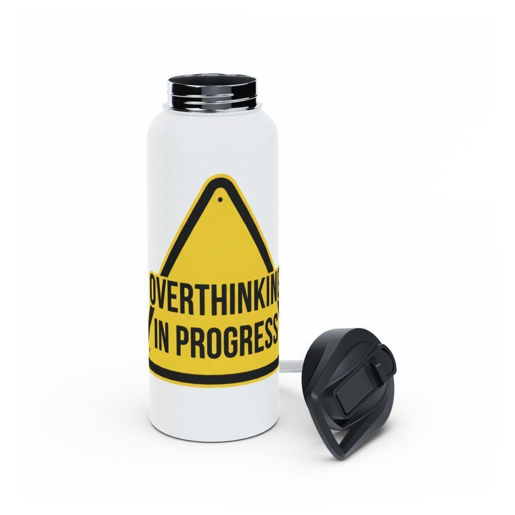 Overthinking in Progress Water Bottle, Funny Stainless Steel Bottle, Gift for Overthinkers, Reusable Drink Bottle, Hydration Flask