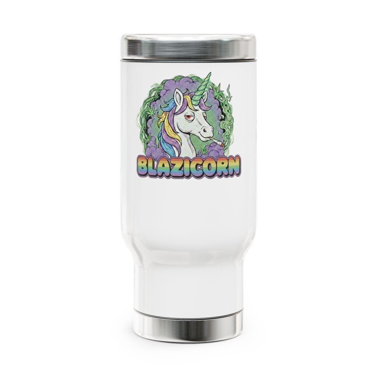 Blazicorn Unicorn Travel Tumbler, Colorful Unicorn Mug, Insulated Drinkware, Fantasy Unicorn Gift, Unique Unicorn Accessories