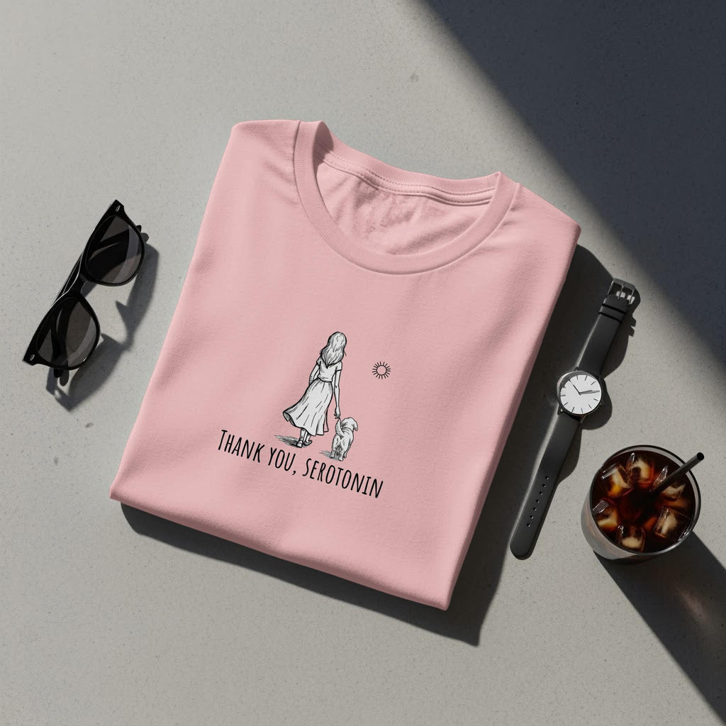 Thank You Serotonin Shirt, Woman Dog T-Shirt, Happy Vibes Tee, Positivity Top, Mental Health Shirt, Cute Dog Gift T-Shirt, Dog Lover Tee