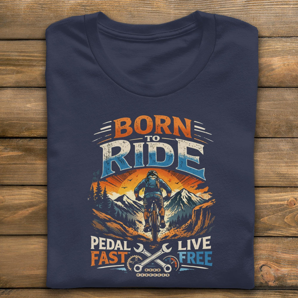 Born to Ride T Shirt, Pedal Fast Live Free Graphic Tee, Biking T Shirt, Outdoor Cycling Shirt, Mountain Bike Gift