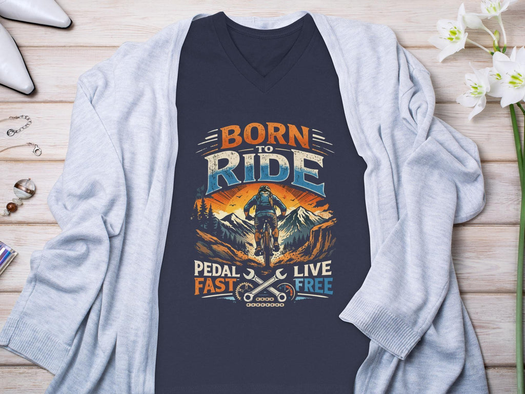 Born to Ride Shirt, Pedal Fast Live Free Tee, Cycling Adventure T-Shirt, Bike Riding Graphic Top, Outdoor Sportswear