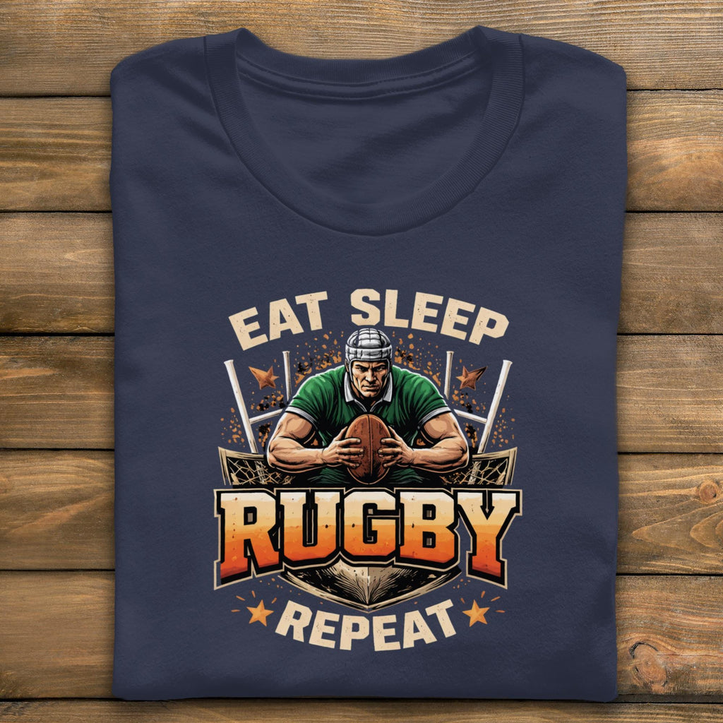 Rugby Shirt, Eat Sleep Rugby Repeat, Rugby Gift, Sports Shirt, Rugby Player, Rugby Fan, Gift For Rugby Player, Rugby Lover Gift