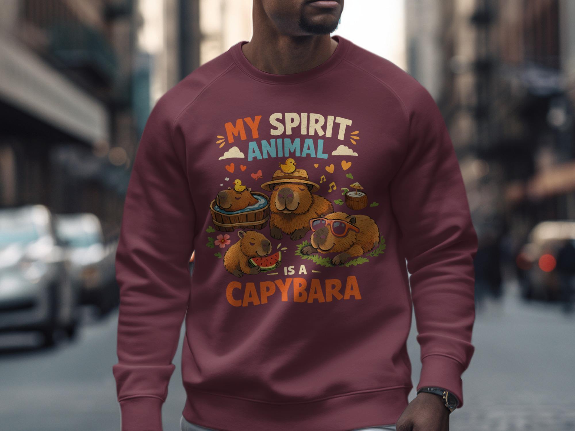 My Spirit Animal Is A Capybara sweatshirt, cute capybara lover sweatshirt, funny animal lover shirt, unique gift for capybara fans