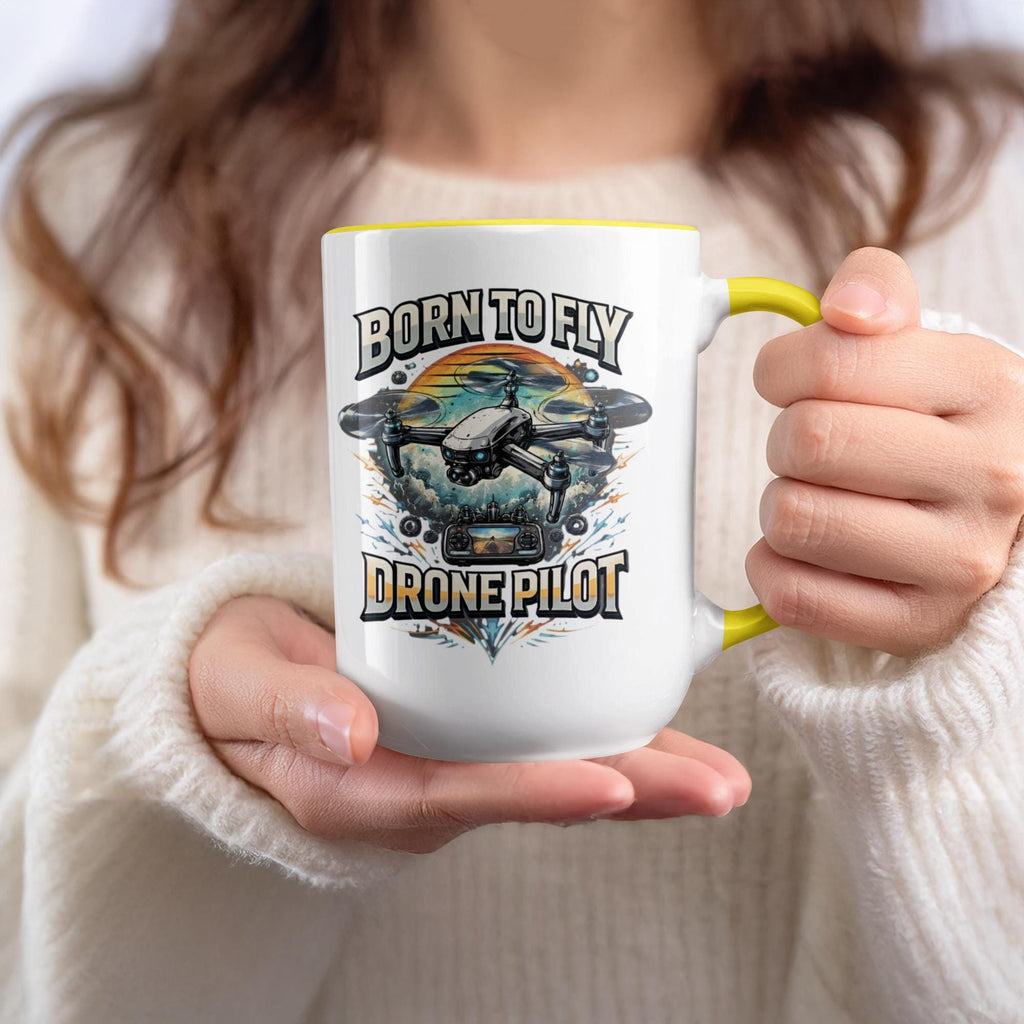 Born To Fly Drone Pilot Coffee Mug, Gift For Drone Enthusiasts, Unique Drone Pilot Mug, Drone Lover Gift, Fun Drone Pilot Cup